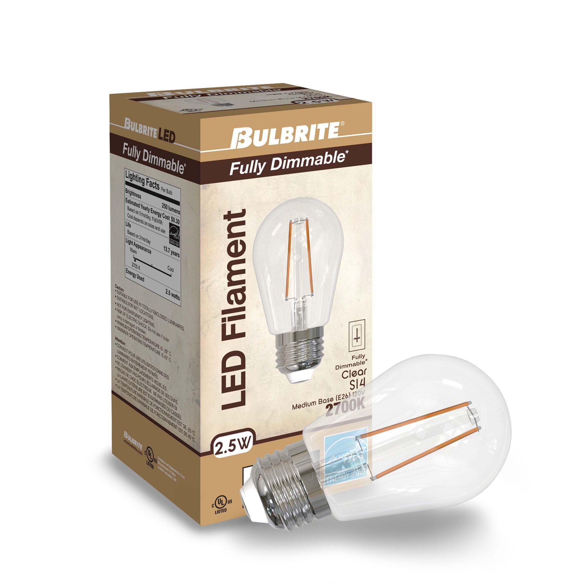 Medium Base E26 S14 2700K 2.50 Watt LED Bulb by Bulbrite