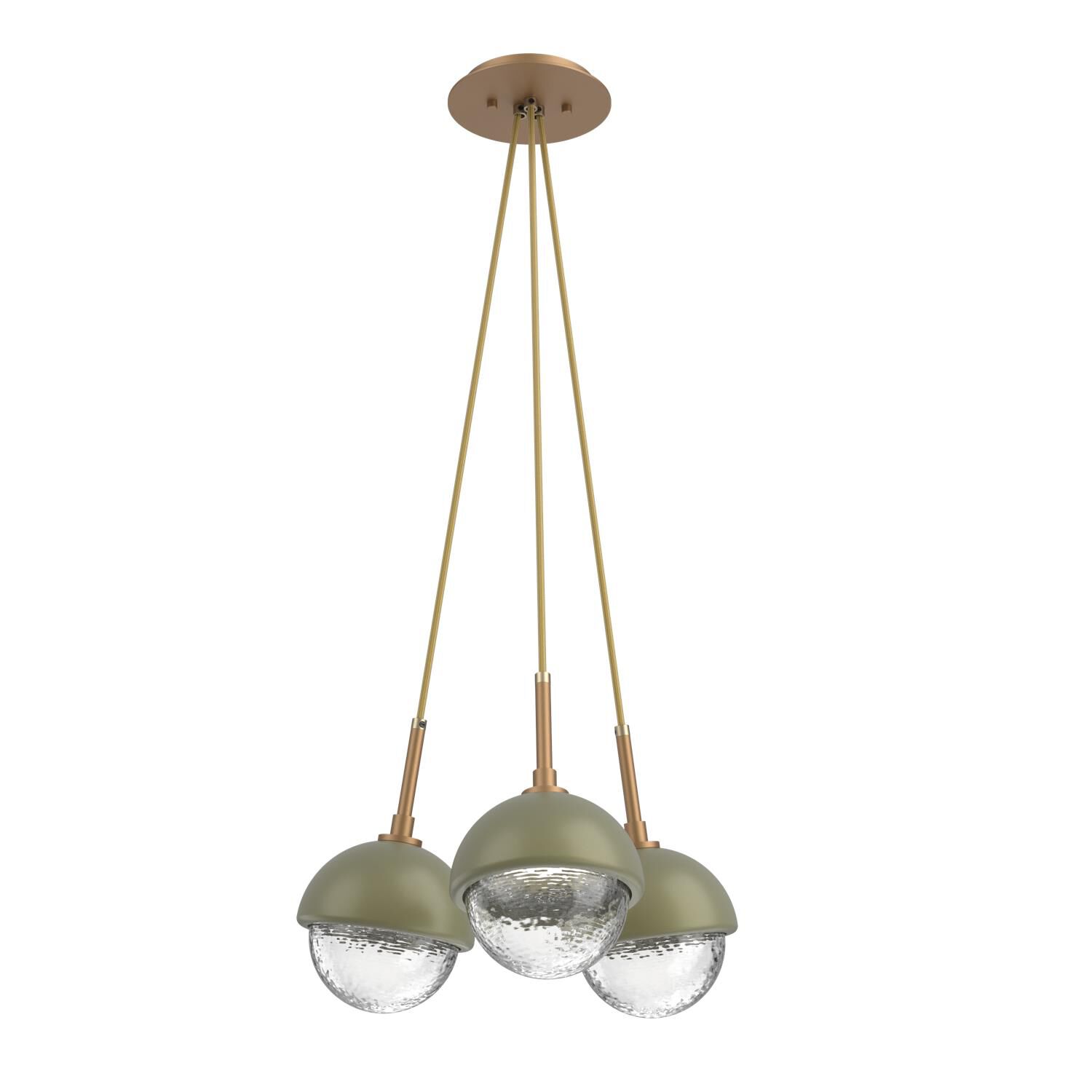 Shown in Novel Brass finish and Clear glass and Sage Green accent