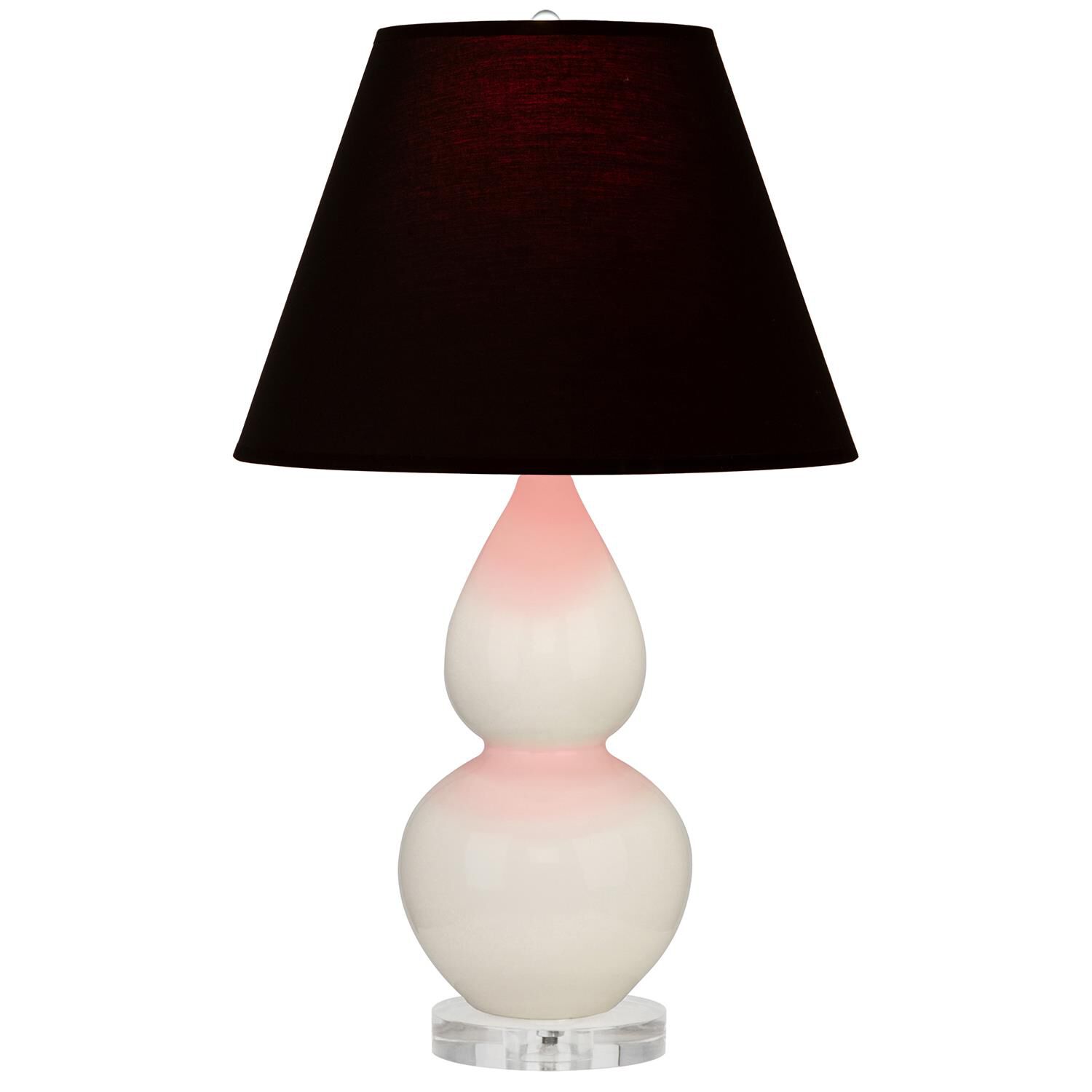 Shown in Bone finish and Ink Black and Red shade and Lucite accent