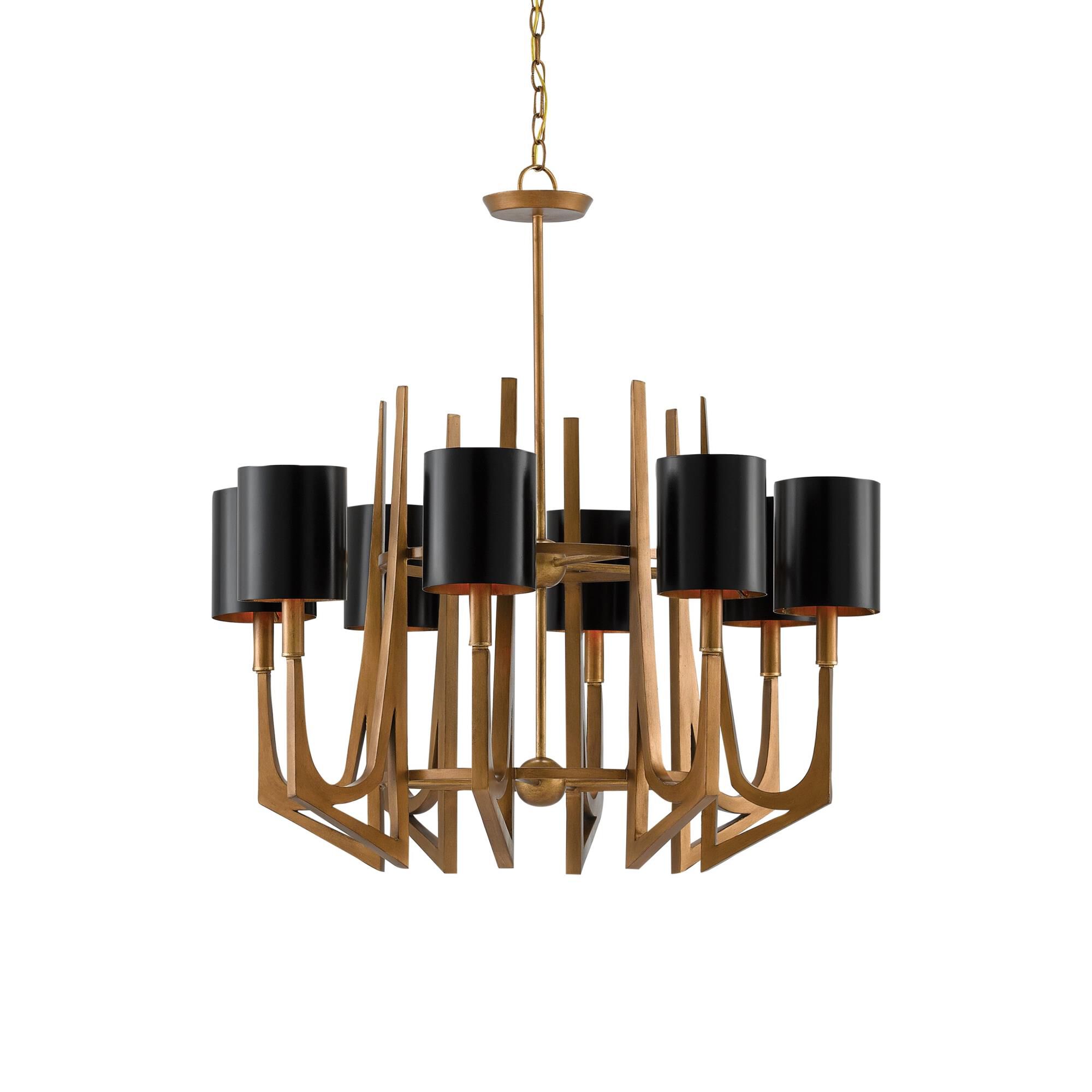 Shown in Brass finish and Black Metal shade