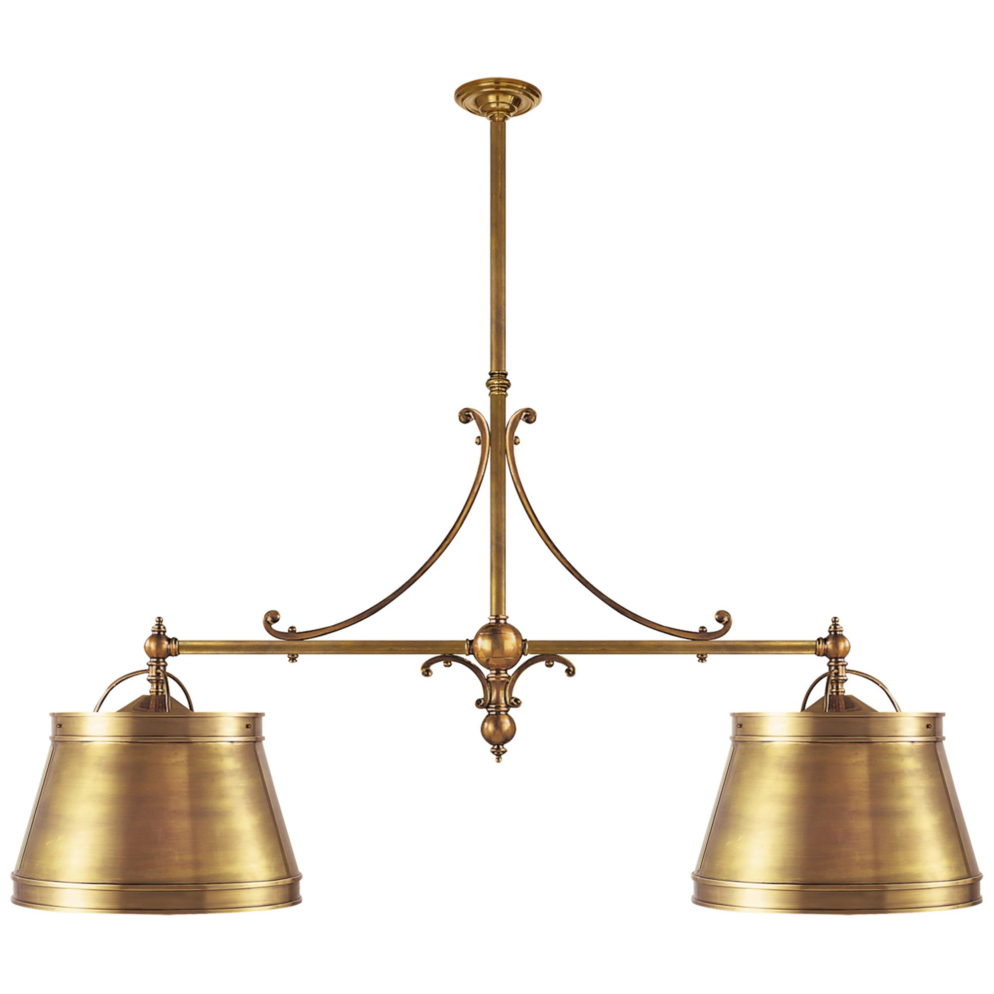 Shown in Antique-Burnished Brass finish and Antique Brass shade