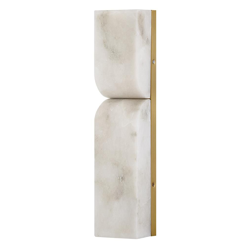 Shown in Lacquered Brass finish and Alabaster glass