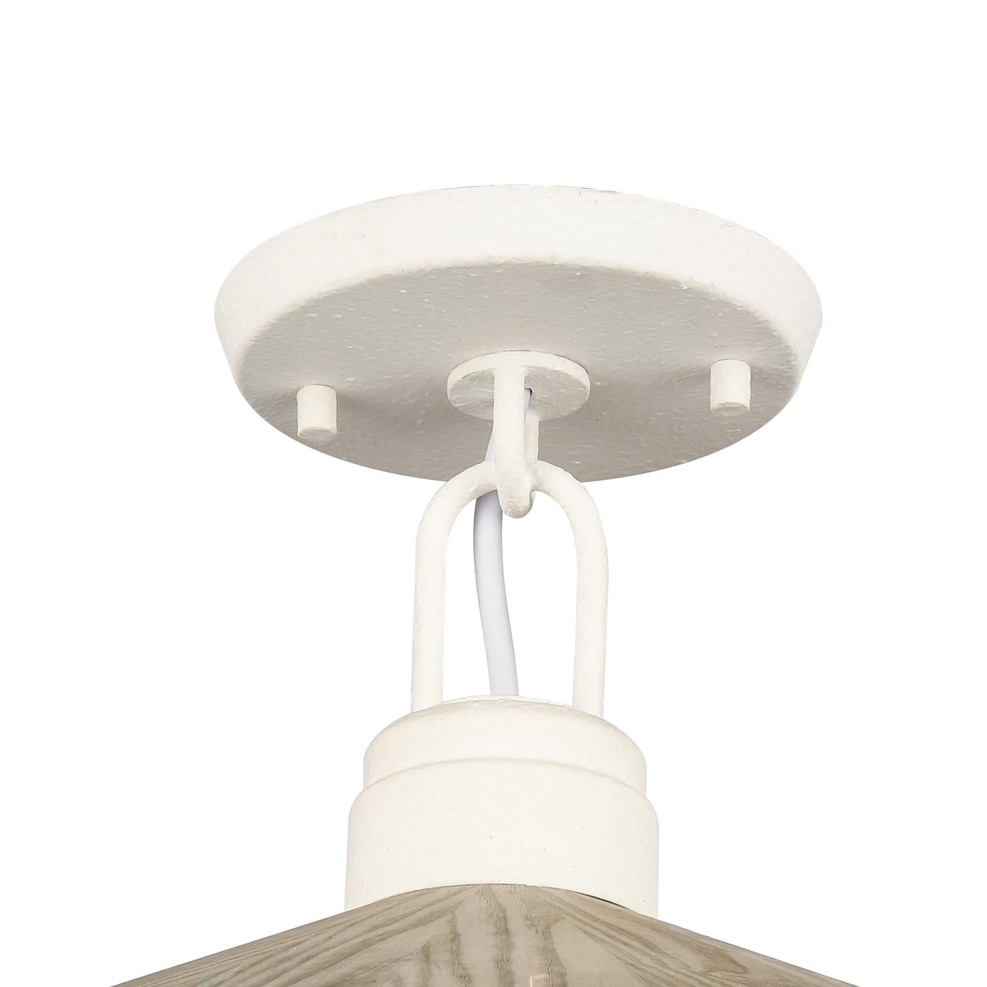 Shown in White finish and Whitewashed Driftwood and Metal shade