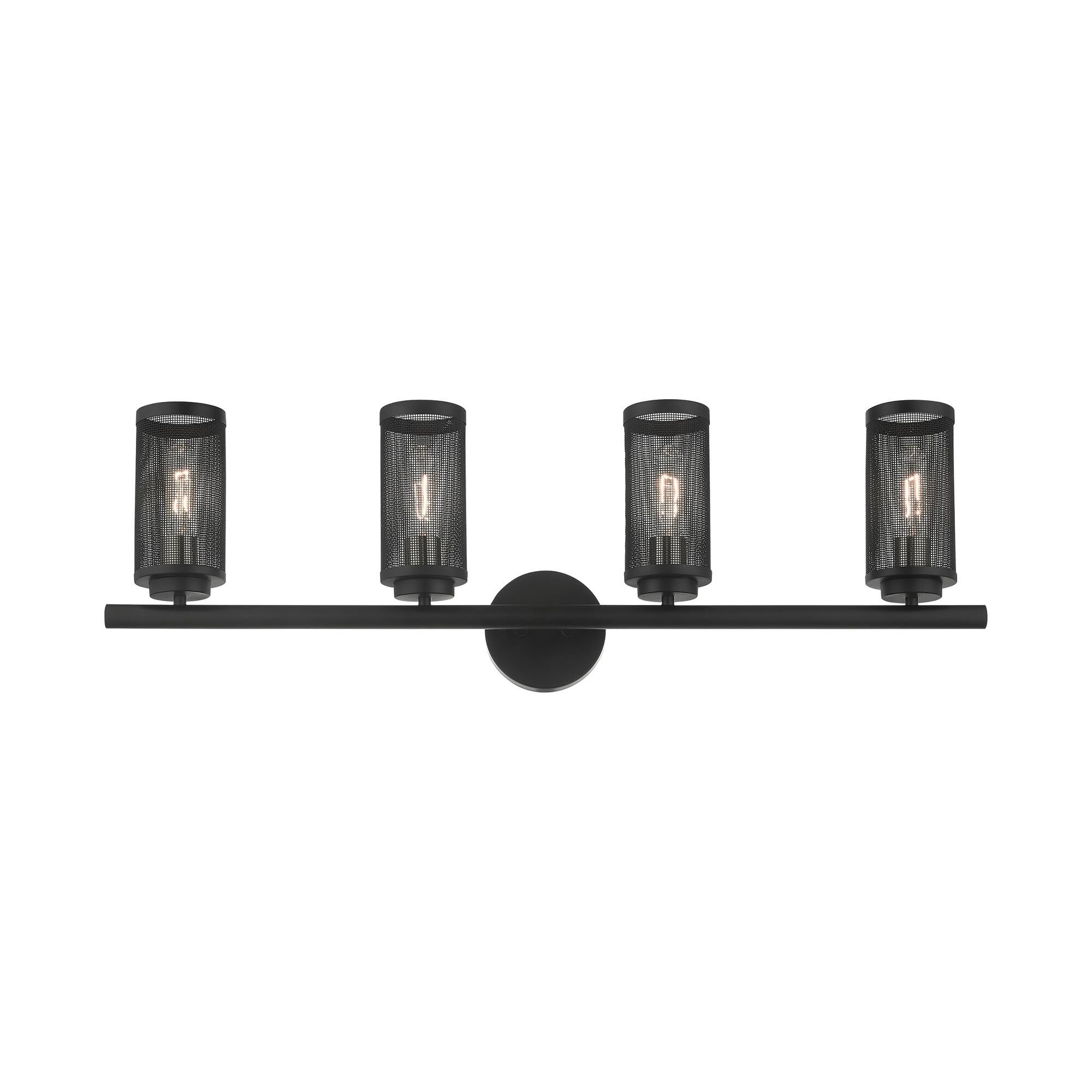 Shown in Black With Brushed Nickel Accents finish and Black Stainless Steel Mesh Shade glass and Black Stainless Steel Mesh shade