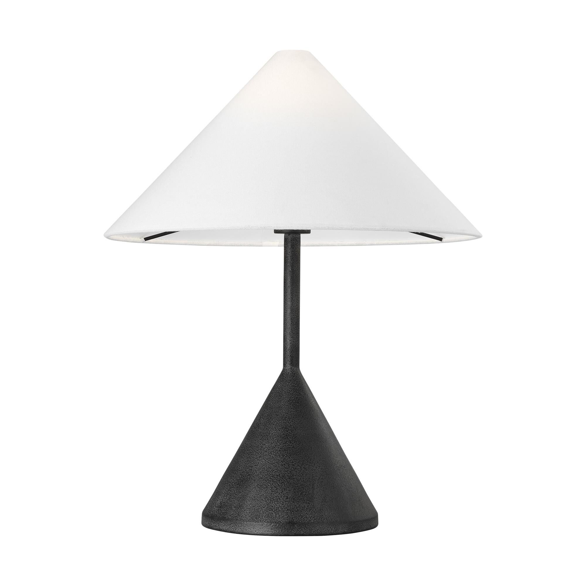 Shown in Black Pearl finish and White Linen shade