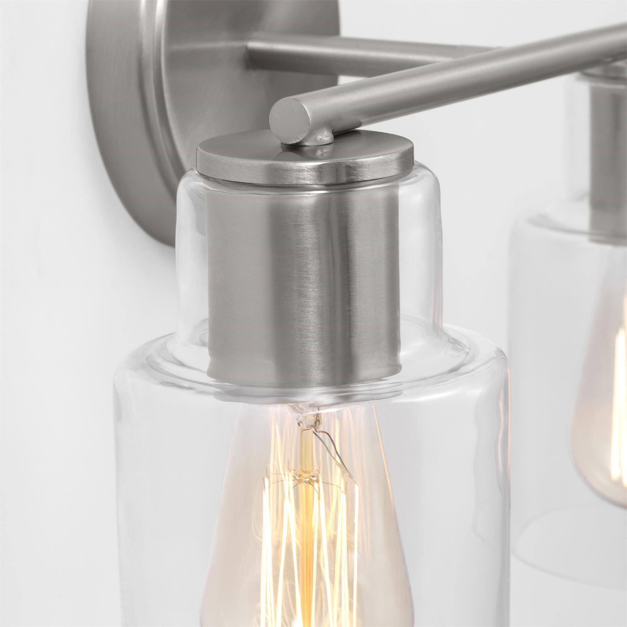 Shown in Brushed Steel finish and Clear glass