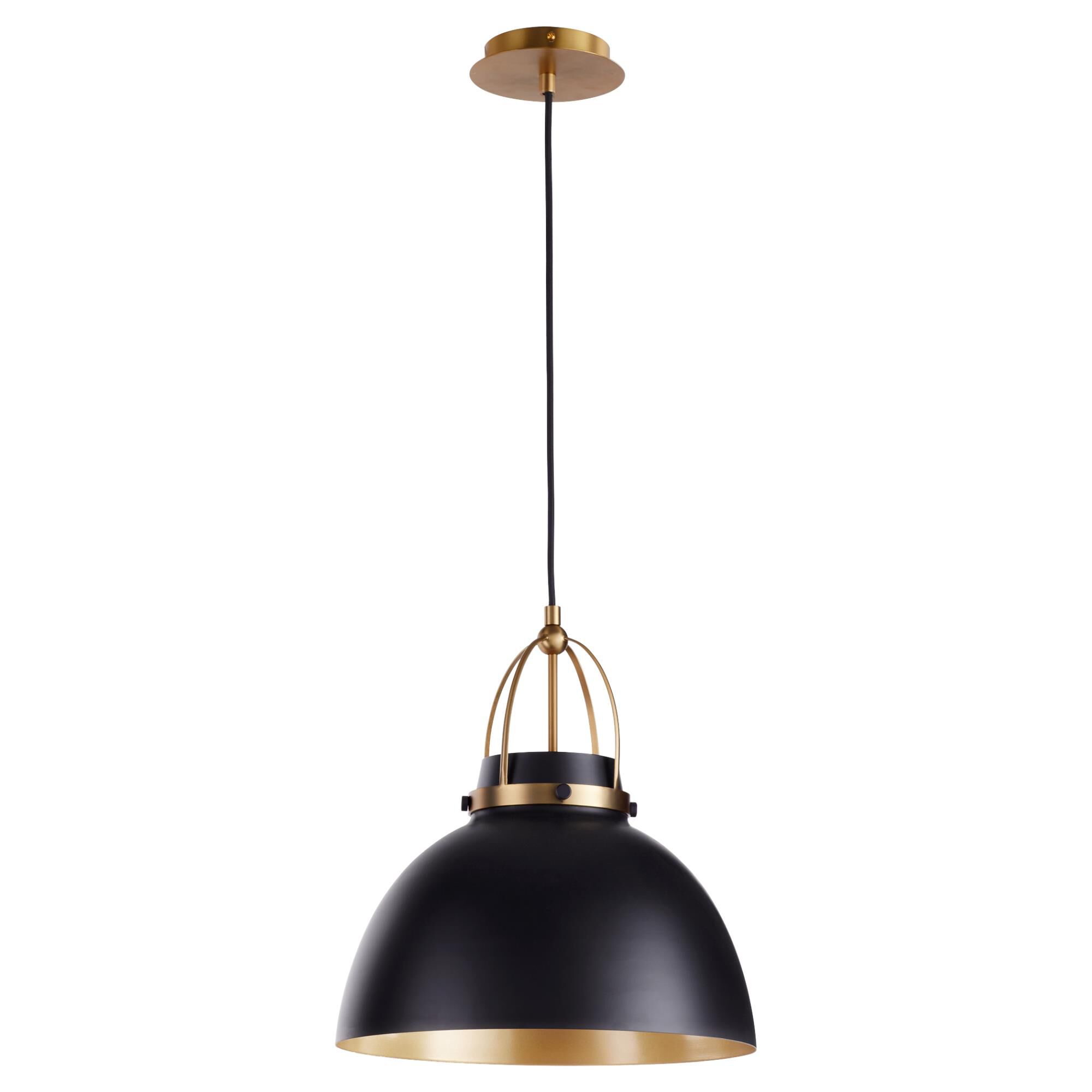 Shown in Matte Black with Aged Brass finish