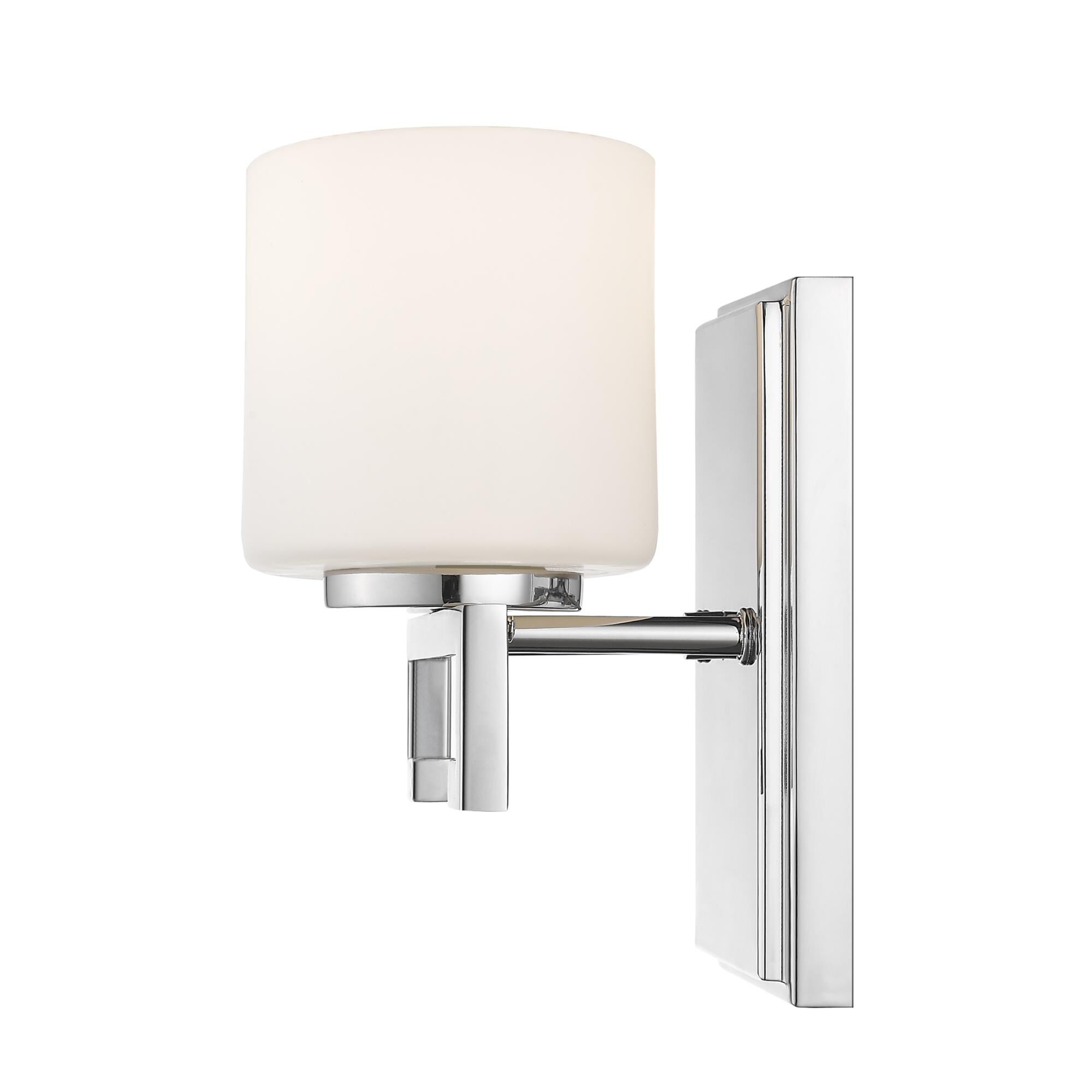 Shown in Chrome finish and Glass shade