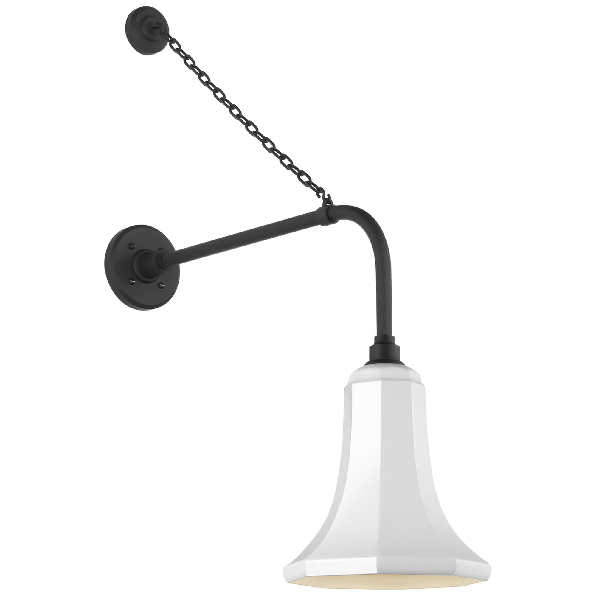 Shown in Matte Black finish and White shade