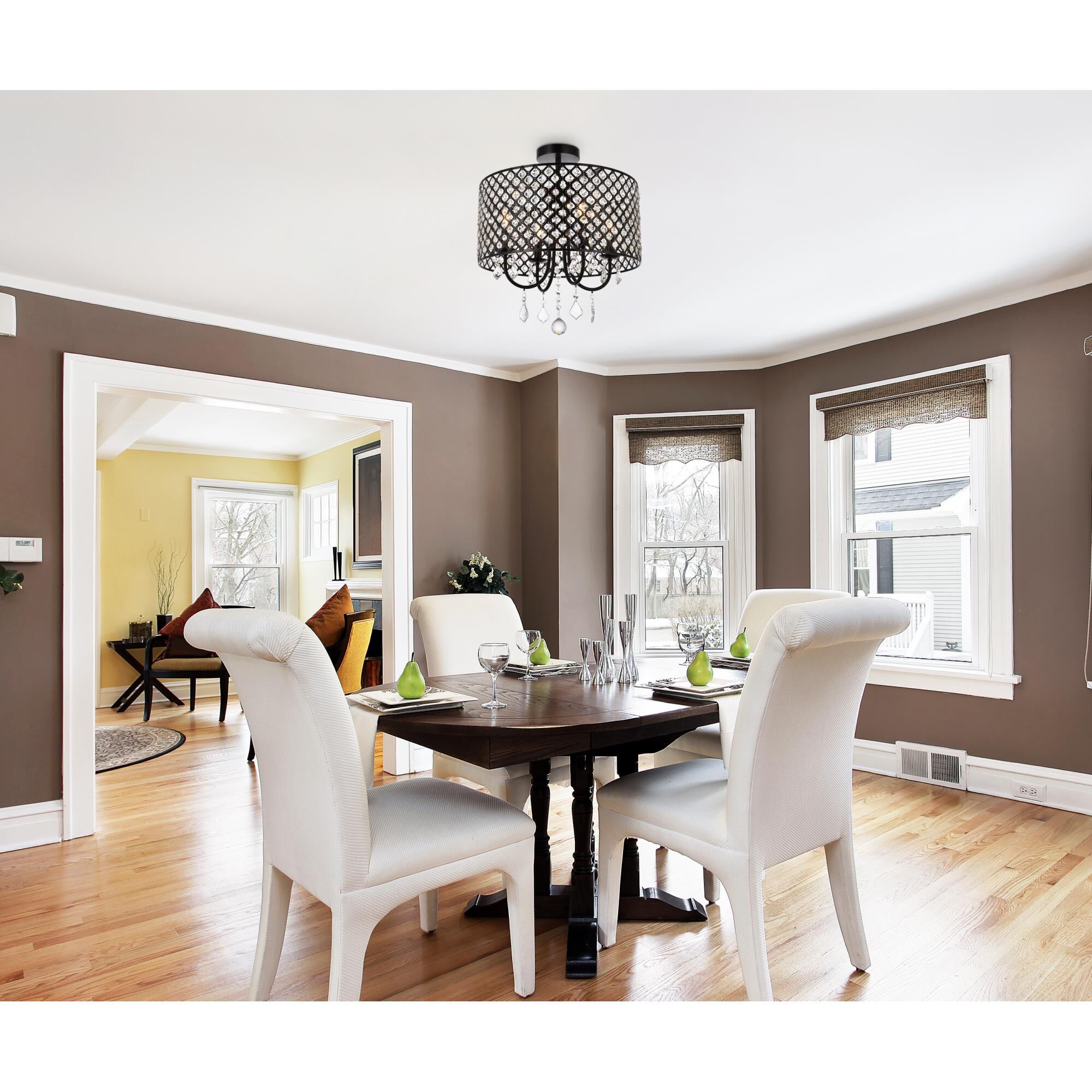 Elise 17 Inch 4 Light Semi Flush Mount by Elegant Lighting