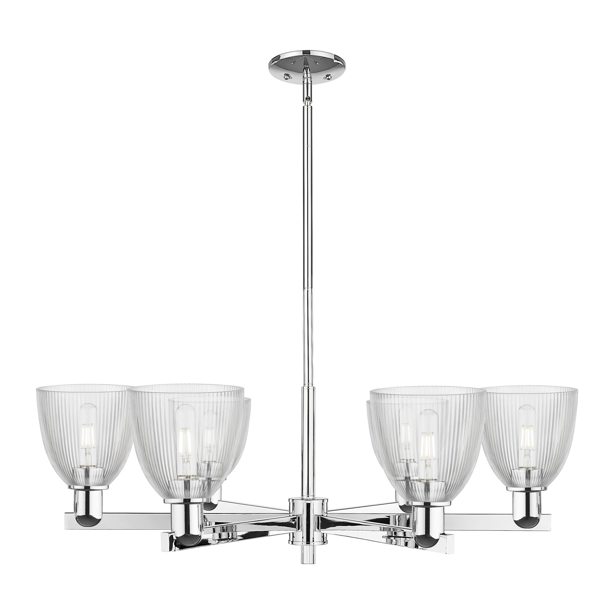 Shown in Polished Chrome finish and Clear glass