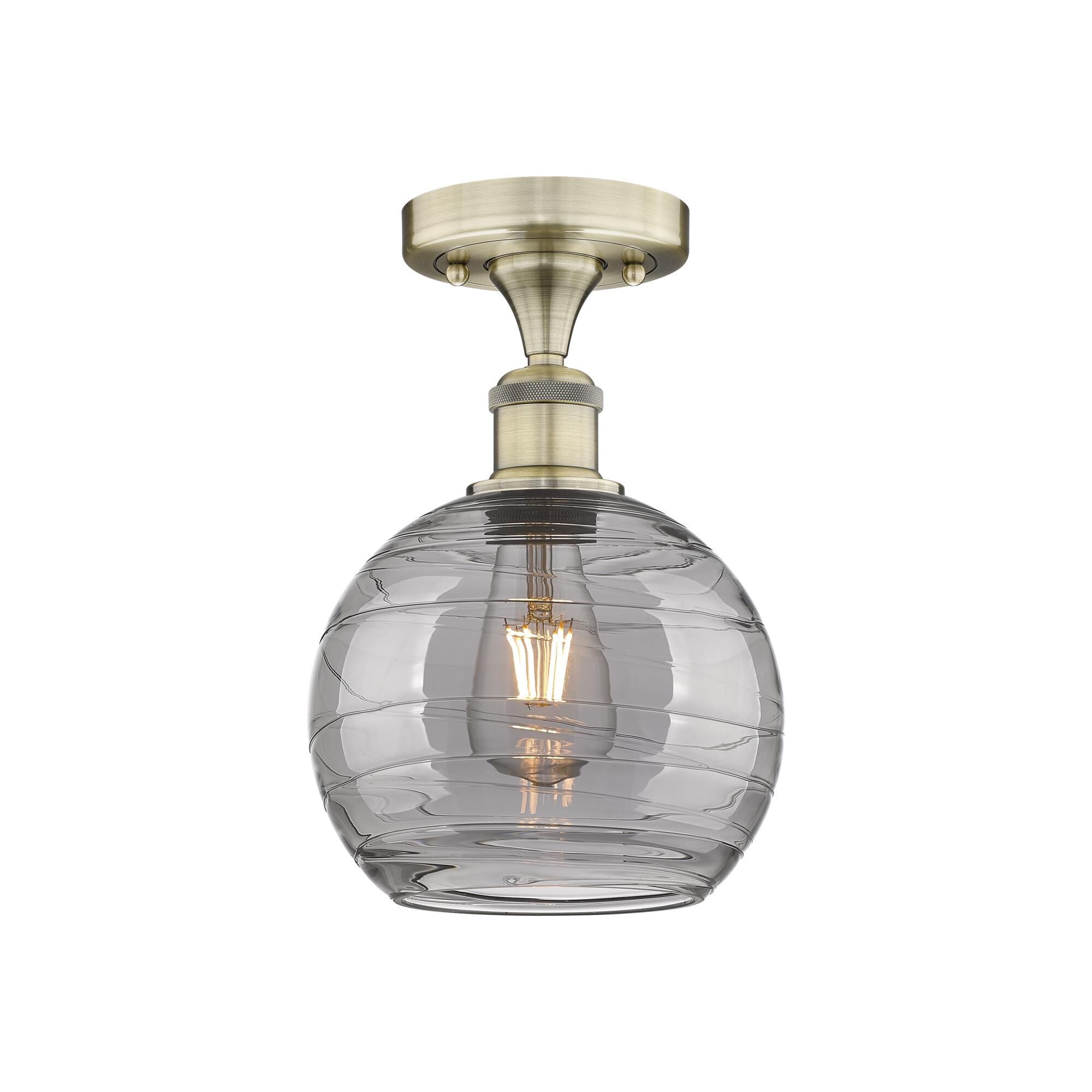 Bruno Marashlian Athens Deco Swirl 8 Inch 1 Light Semi Flush Mount by Innovations Lighting