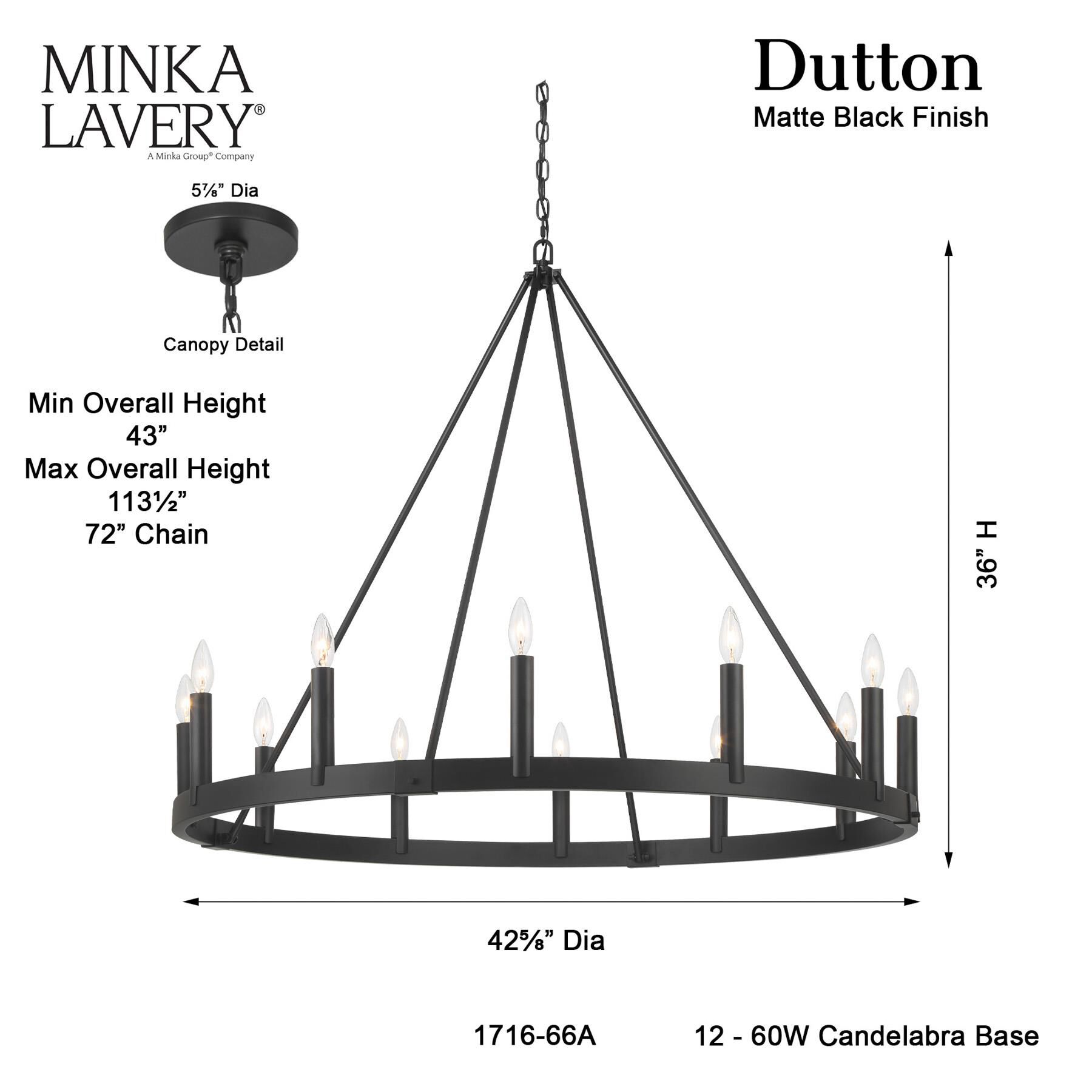 Dutton 43 Inch Chandelier by Minka Lavery