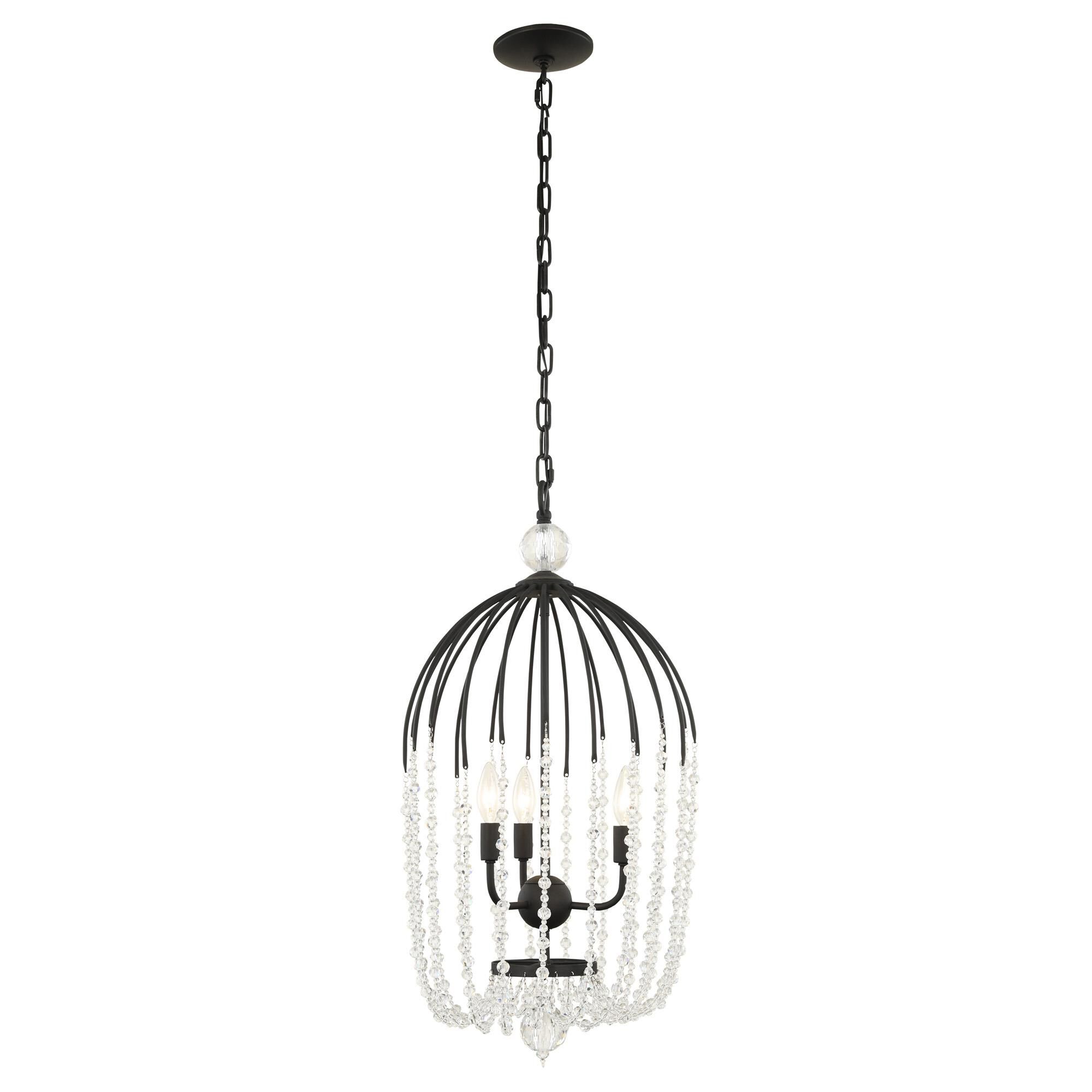 Shown in Matte Black finish and Crystals glass