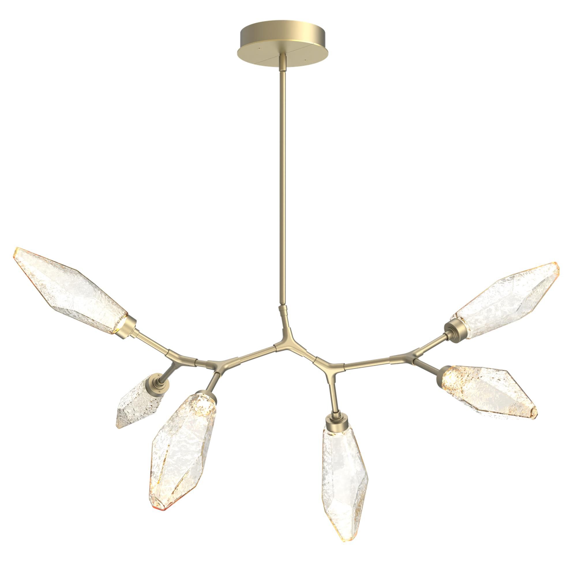 Shown in Gilded Brass finish and Amber glass