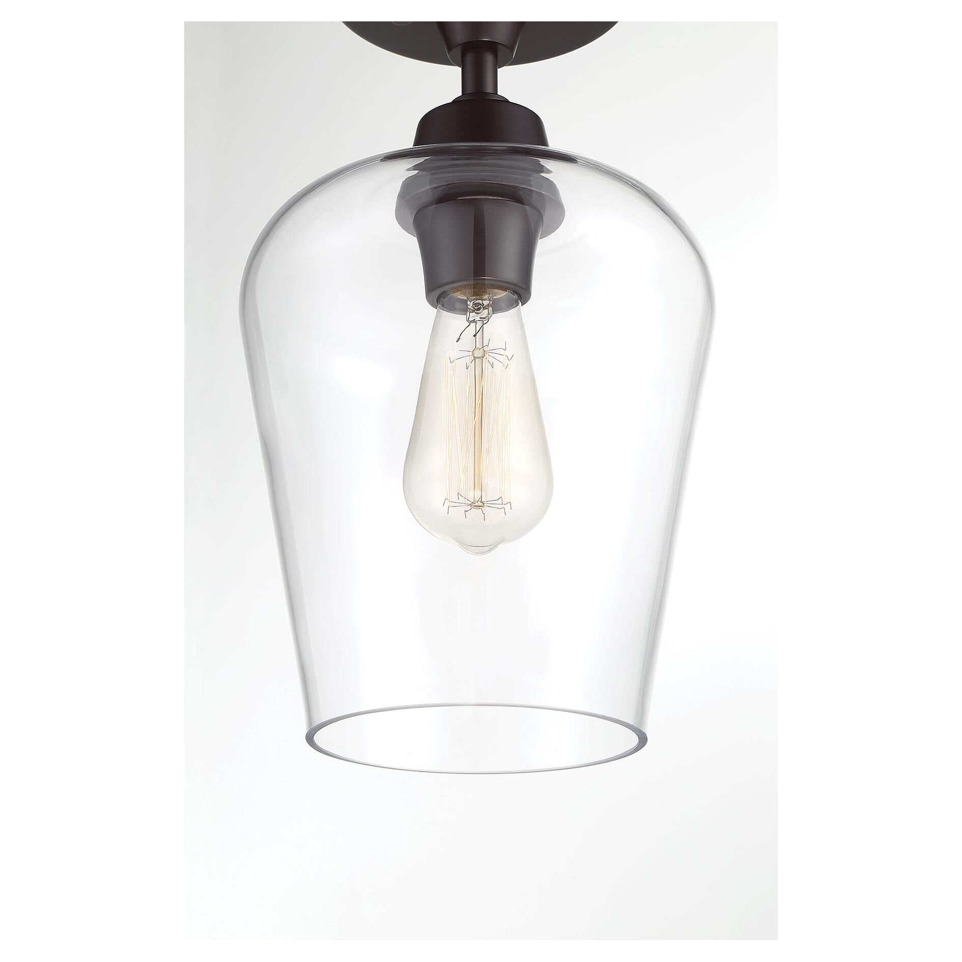 Shown in English Bronze finish and Clear glass 