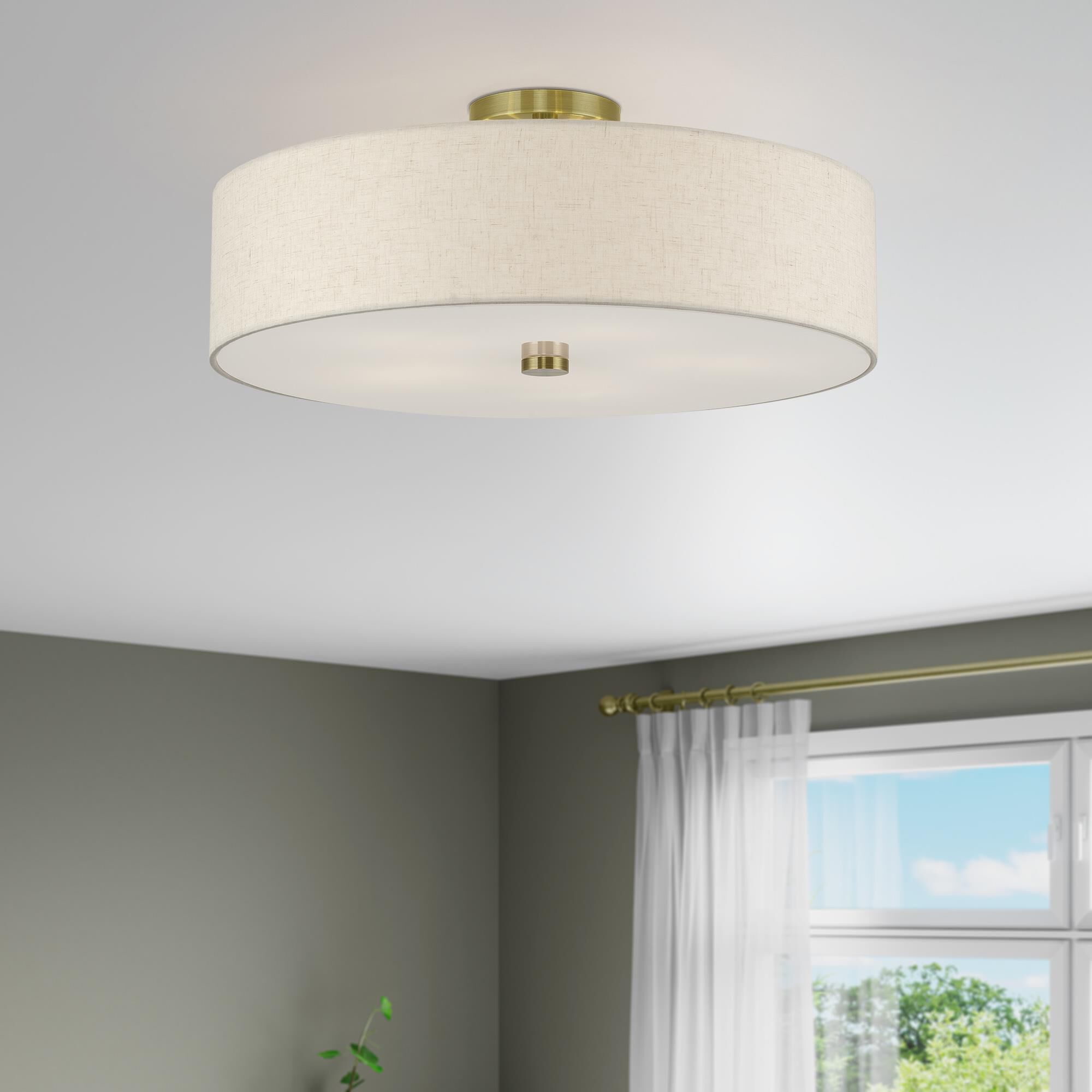Monroe 22 Inch Semi Flush Mount by Livex Lighting