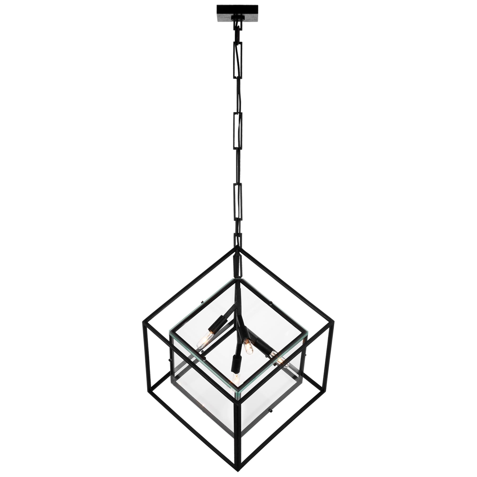 Shown in Aged Iron finish and Clear glass