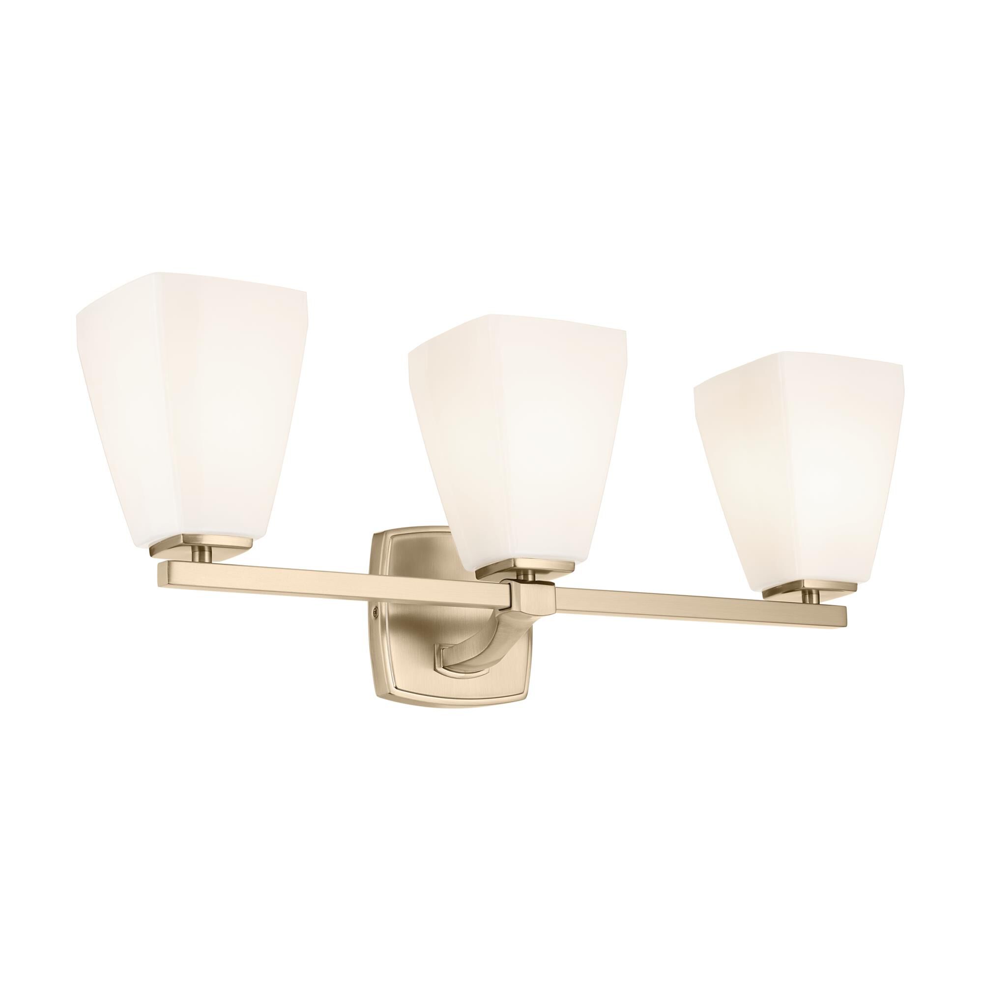 Shown in Champagne Bronze finish and Opal glass