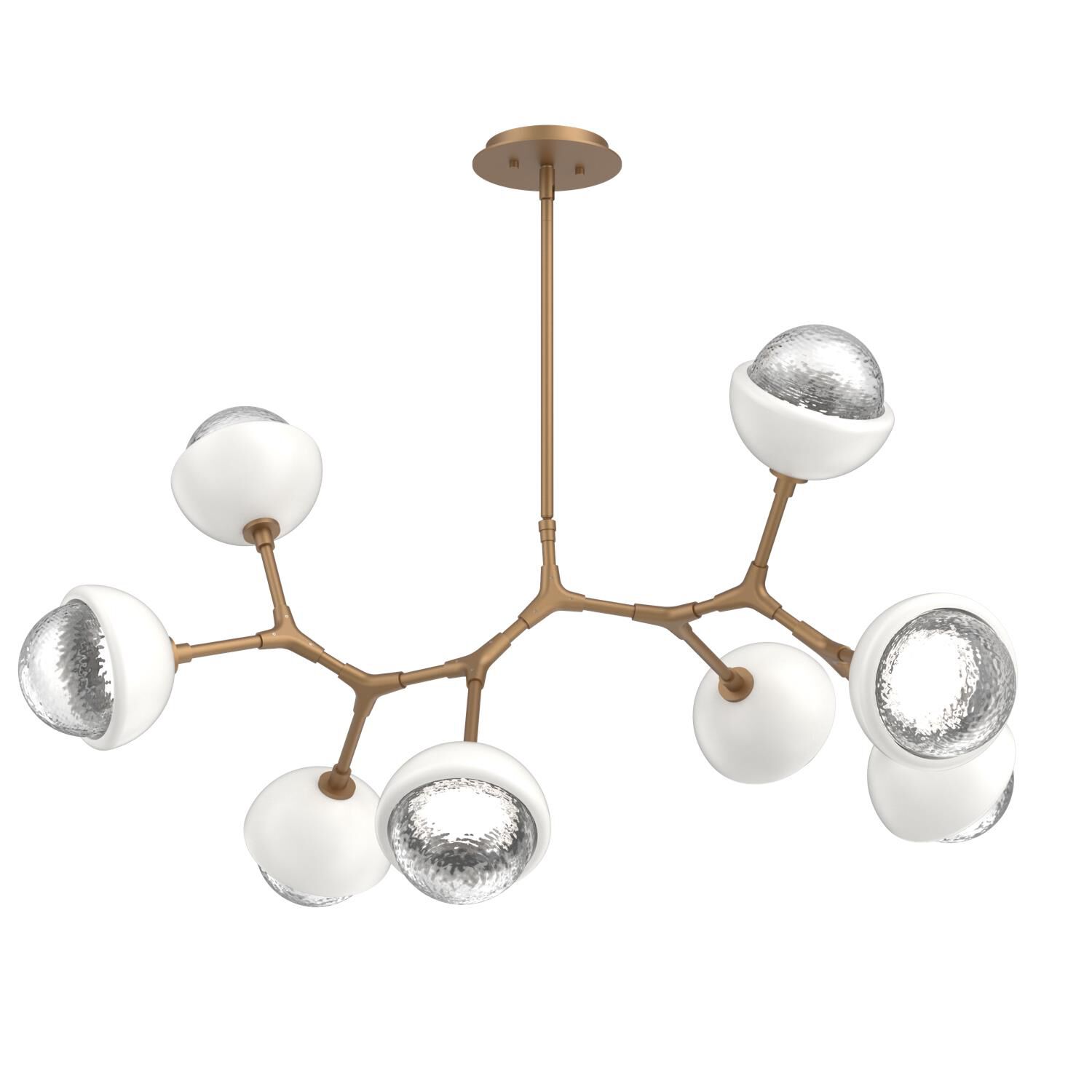 Shown in Novel Brass finish and Clear glass and Salt White accent