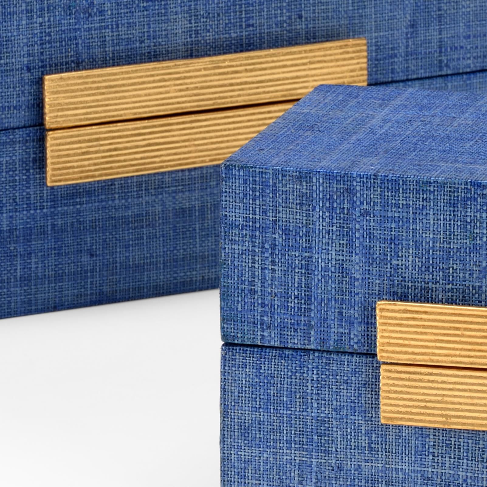RAFFIA BOXES-BLUEBERRY Accent Box by Chelsea House
