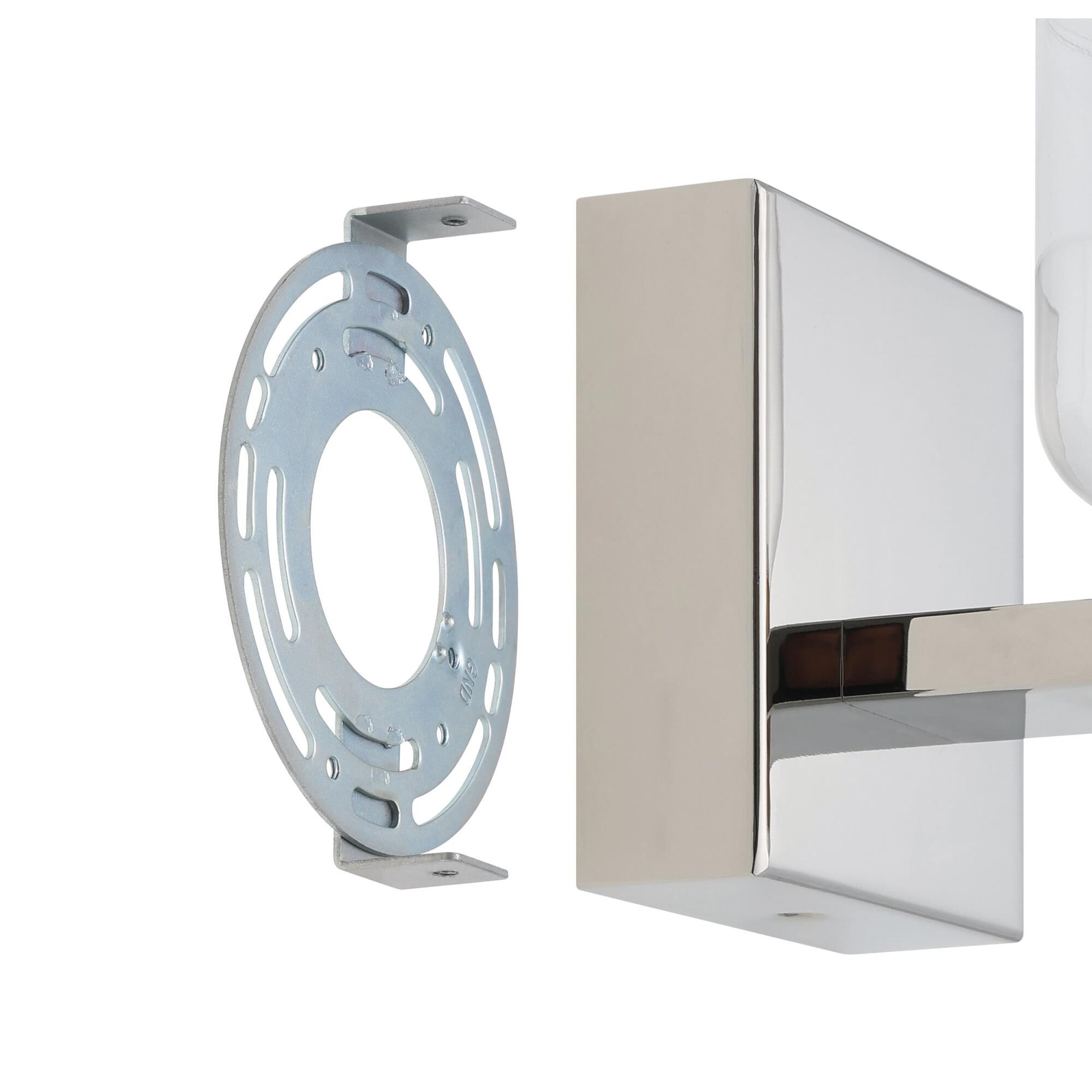 Shown in Polished Nickel finish and Clear, Clear Ribbed glass