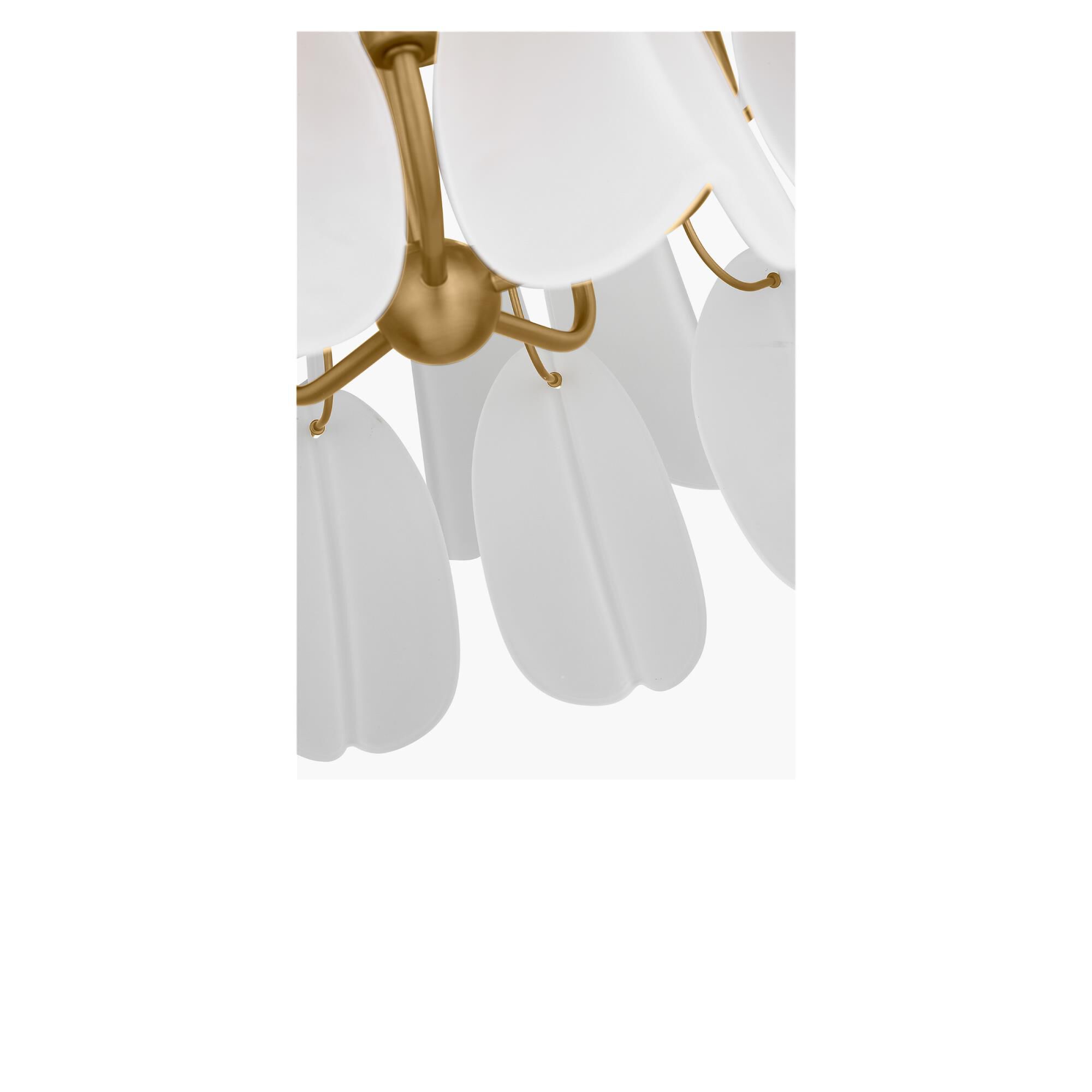 Shown in Burnished Brass finish and Etched glass