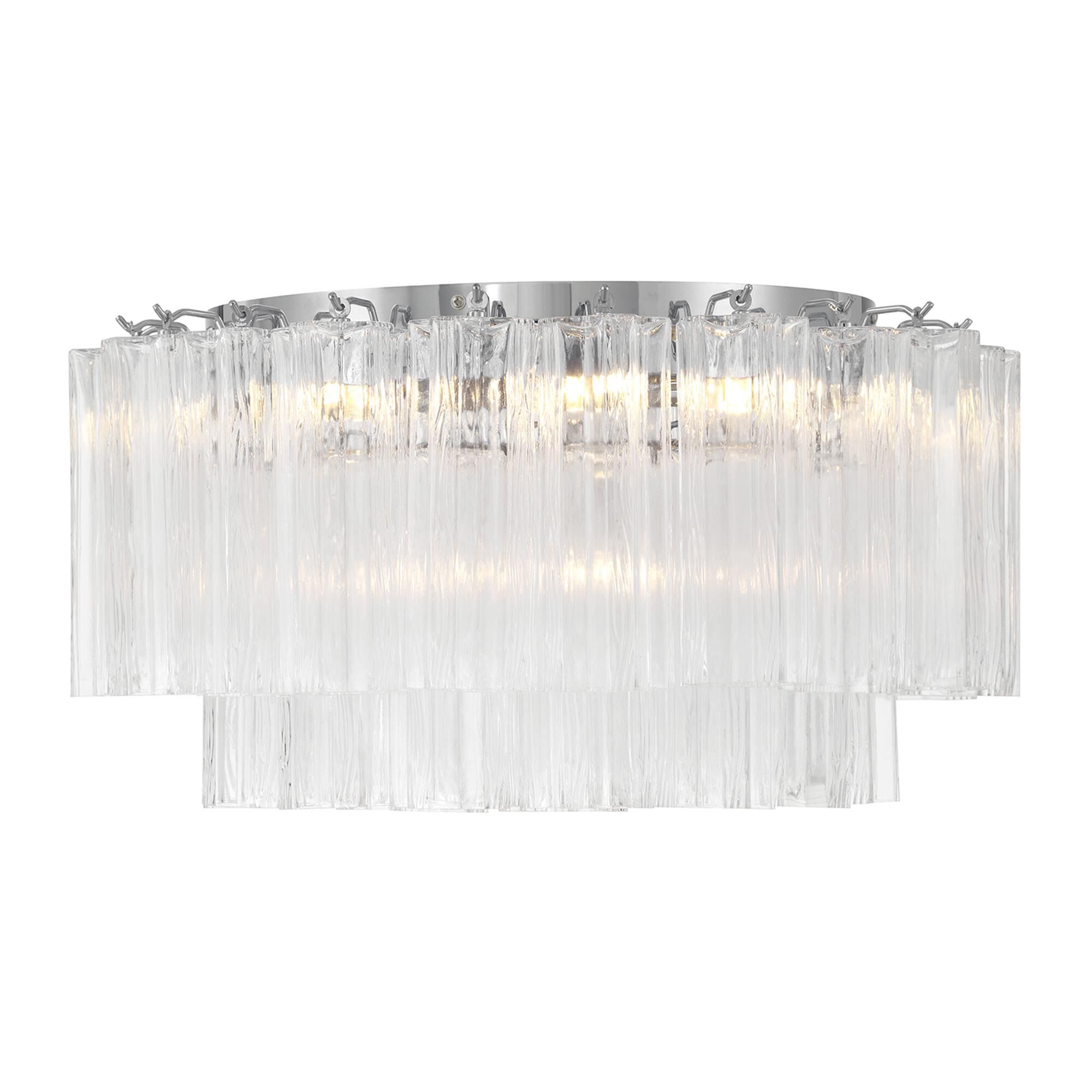 Shown in Polished Chrome finish and Tronchi Clear glass