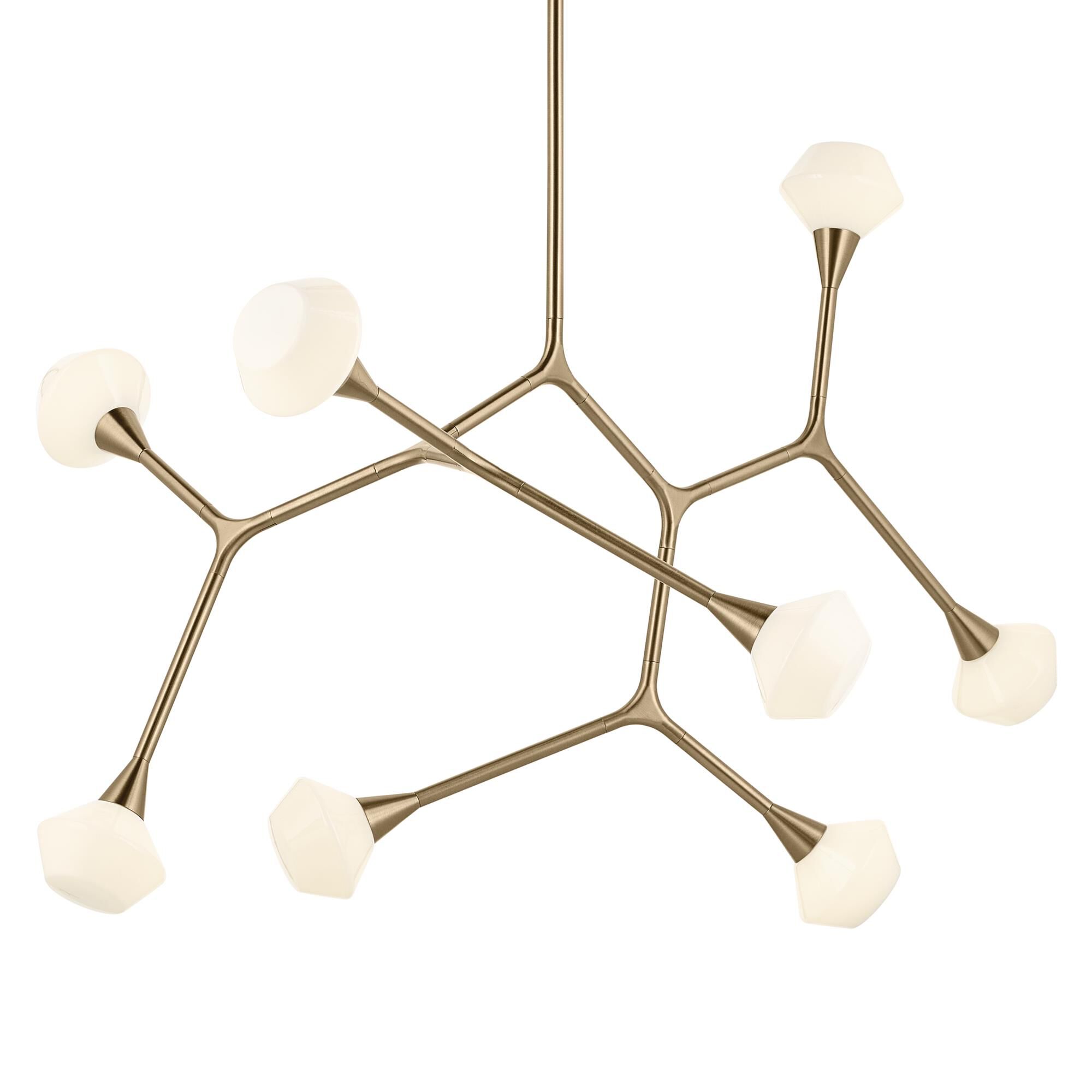 Shown in Champagne Bronze finish and Opal glass