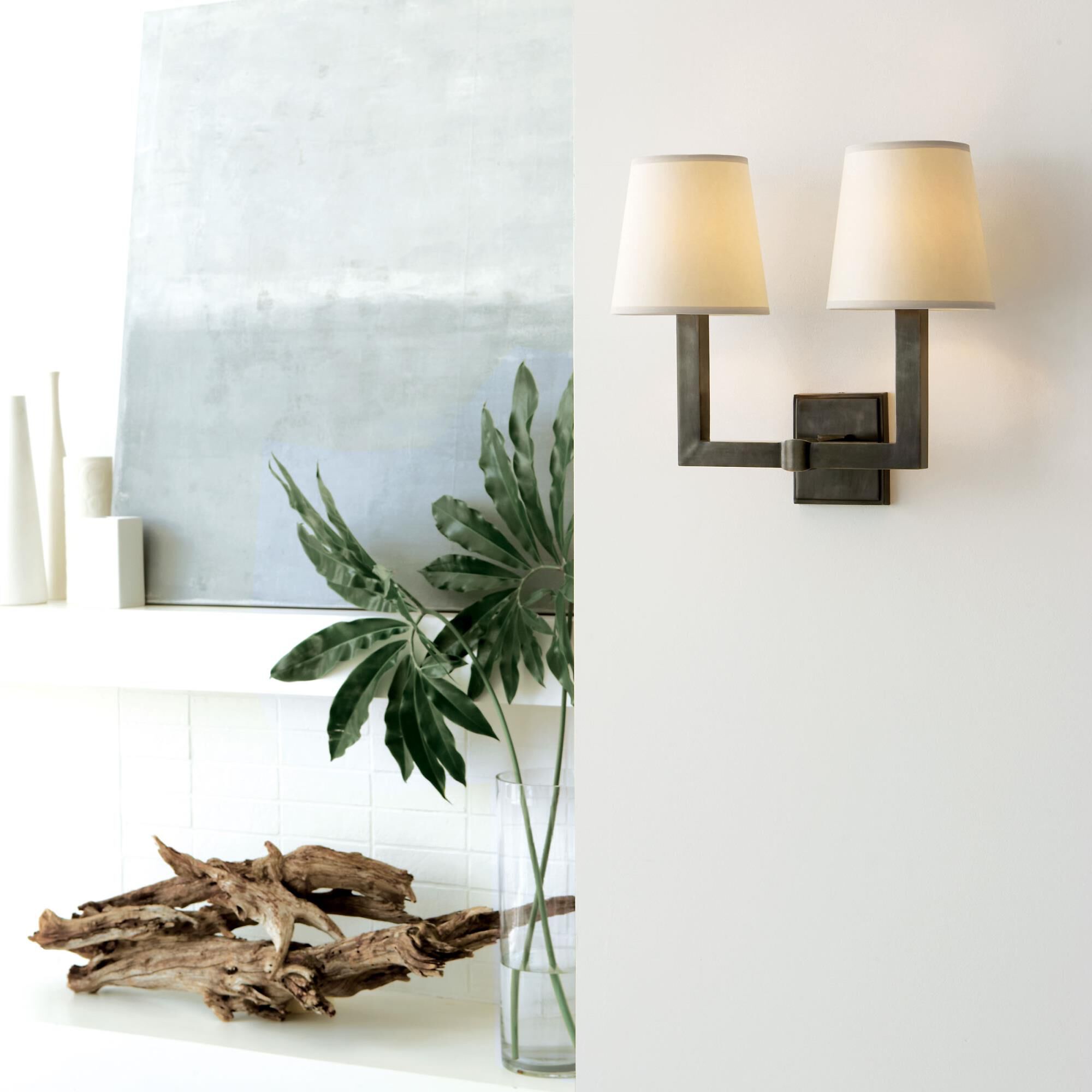 Chapman & Myers Square Tube 15 Inch Wall Sconce by Visual Comfort Signature Collection