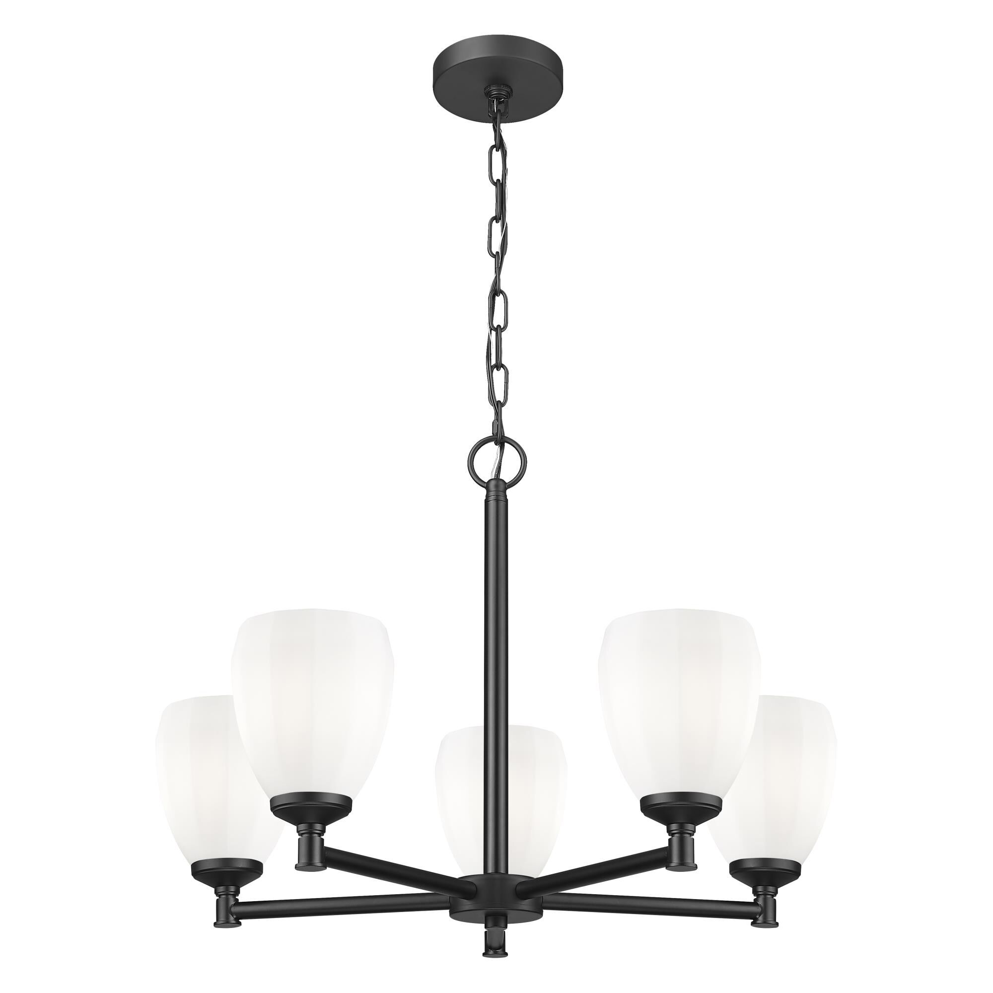 Shown in Matte Black finish and Matte Opal glass and Matte Opal shade