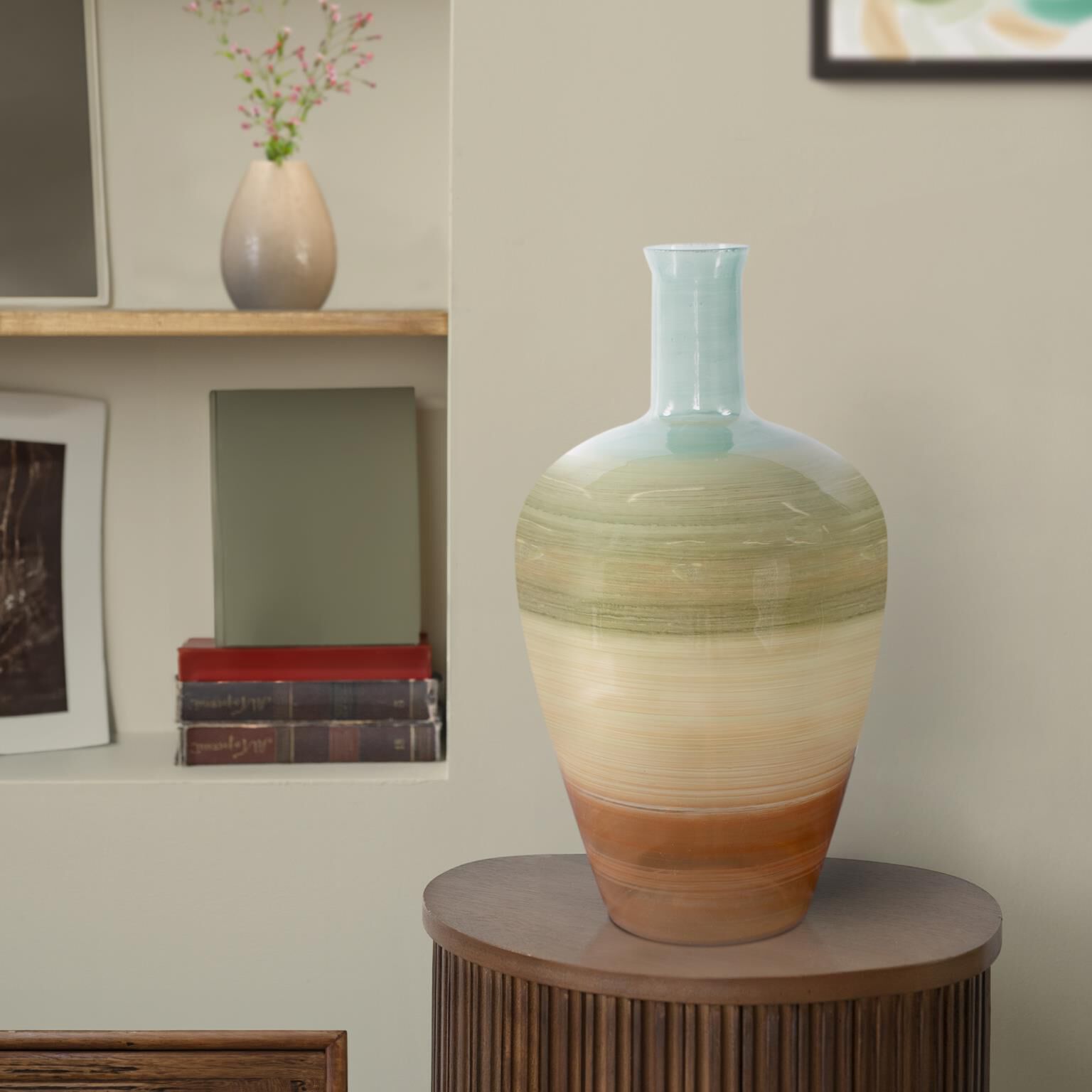 The Capri Stripe Vase-Urn by Howard Elliott Collection