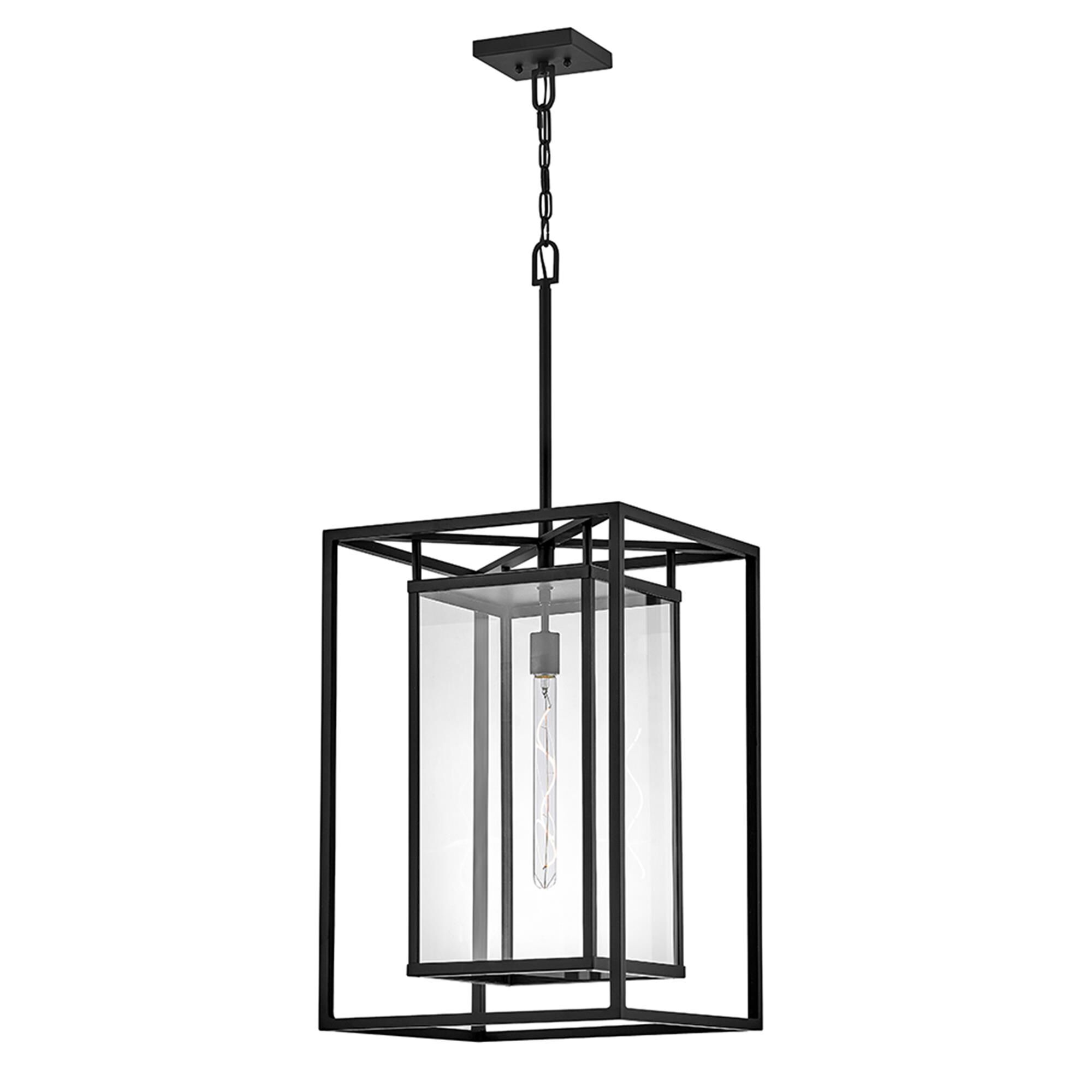 Shown in Black finish and Clear glass