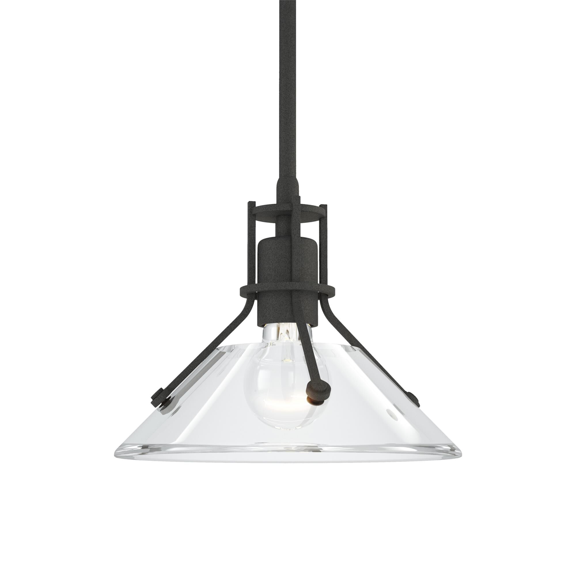 Shown in Natural Iron finish and Clear glass