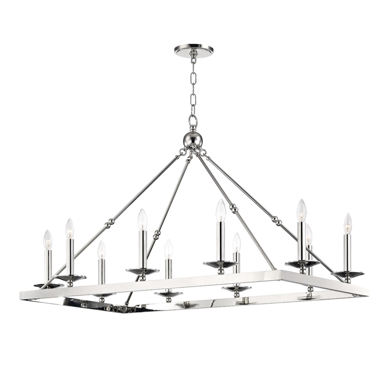 Allendale 27 Inch 10 Light Chandelier by Hudson Valley Lighting