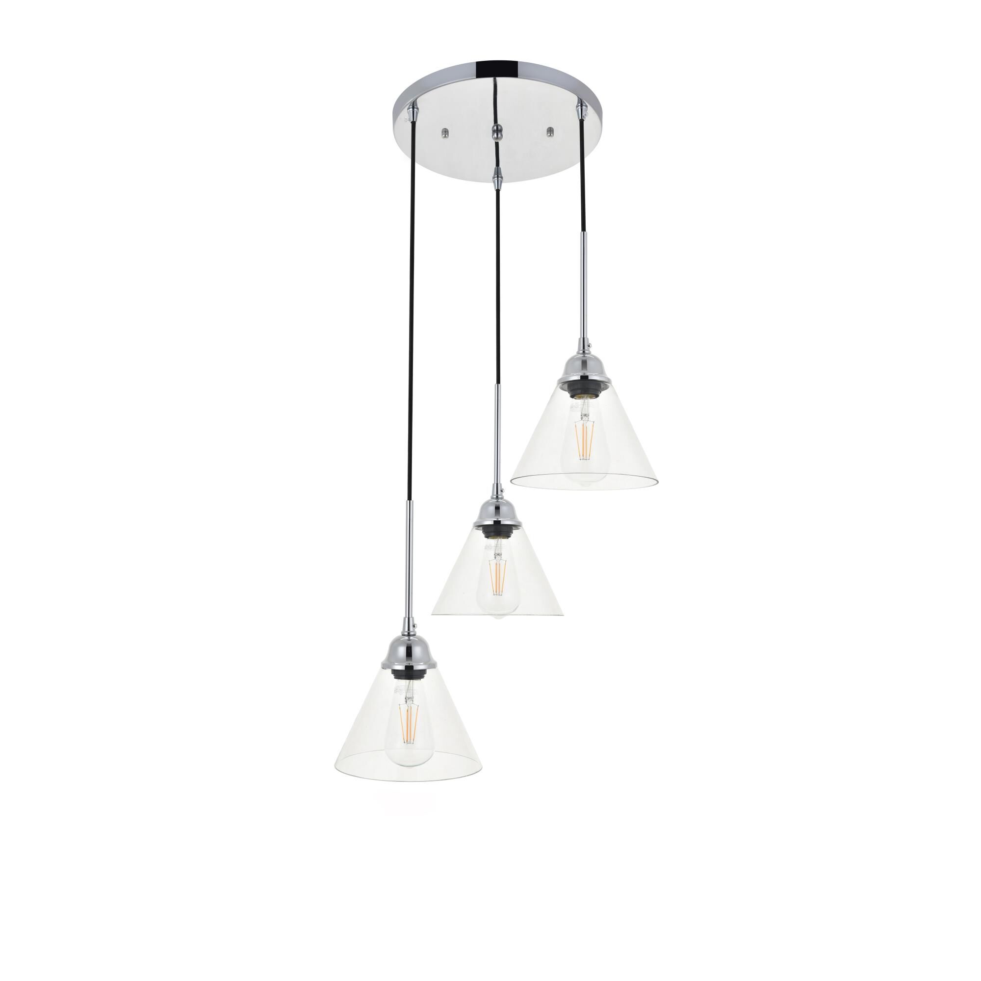 Histoire 17 Inch 3 Light Multi Light Pendant by Elegant Lighting