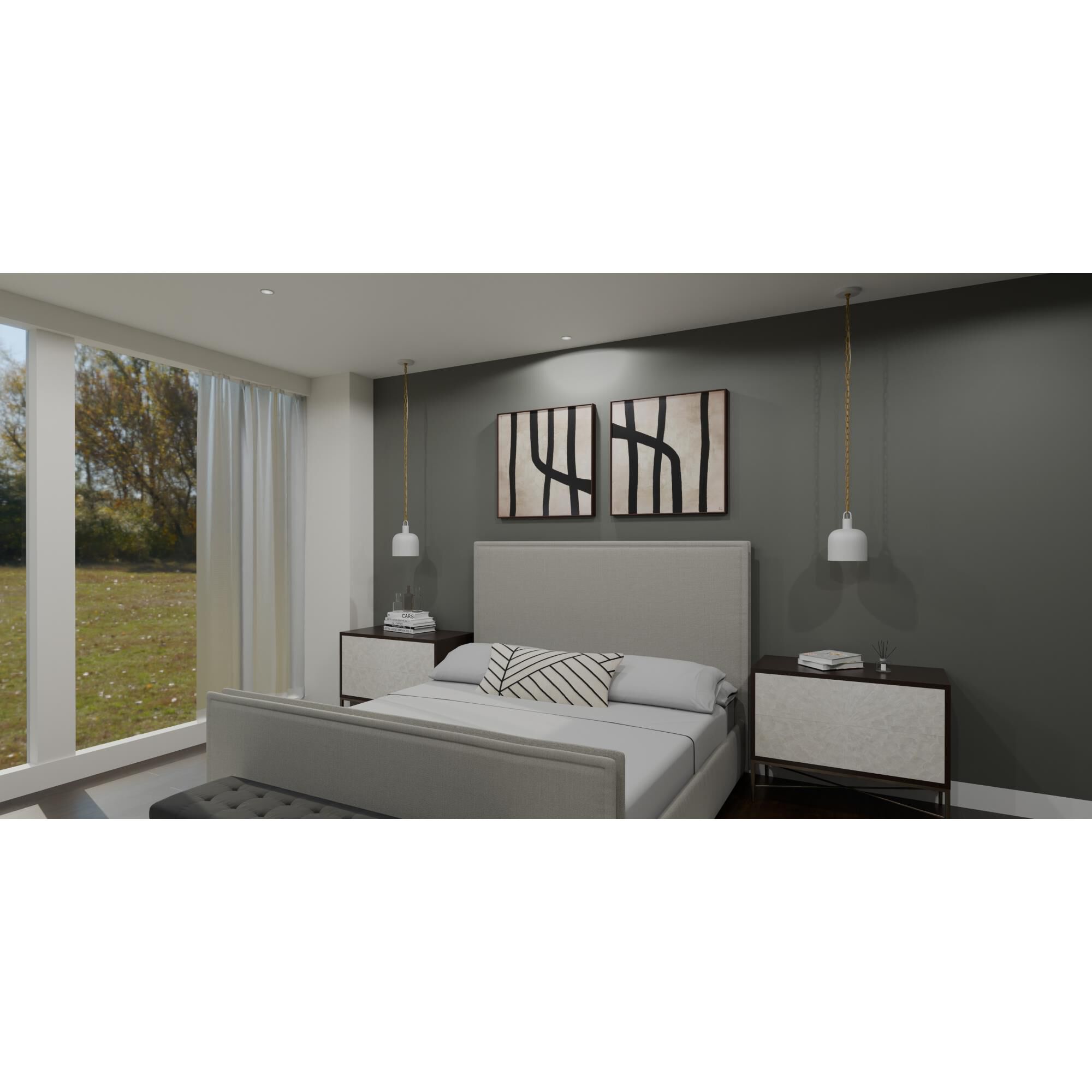 Shown in Matte White finish and Metal shade