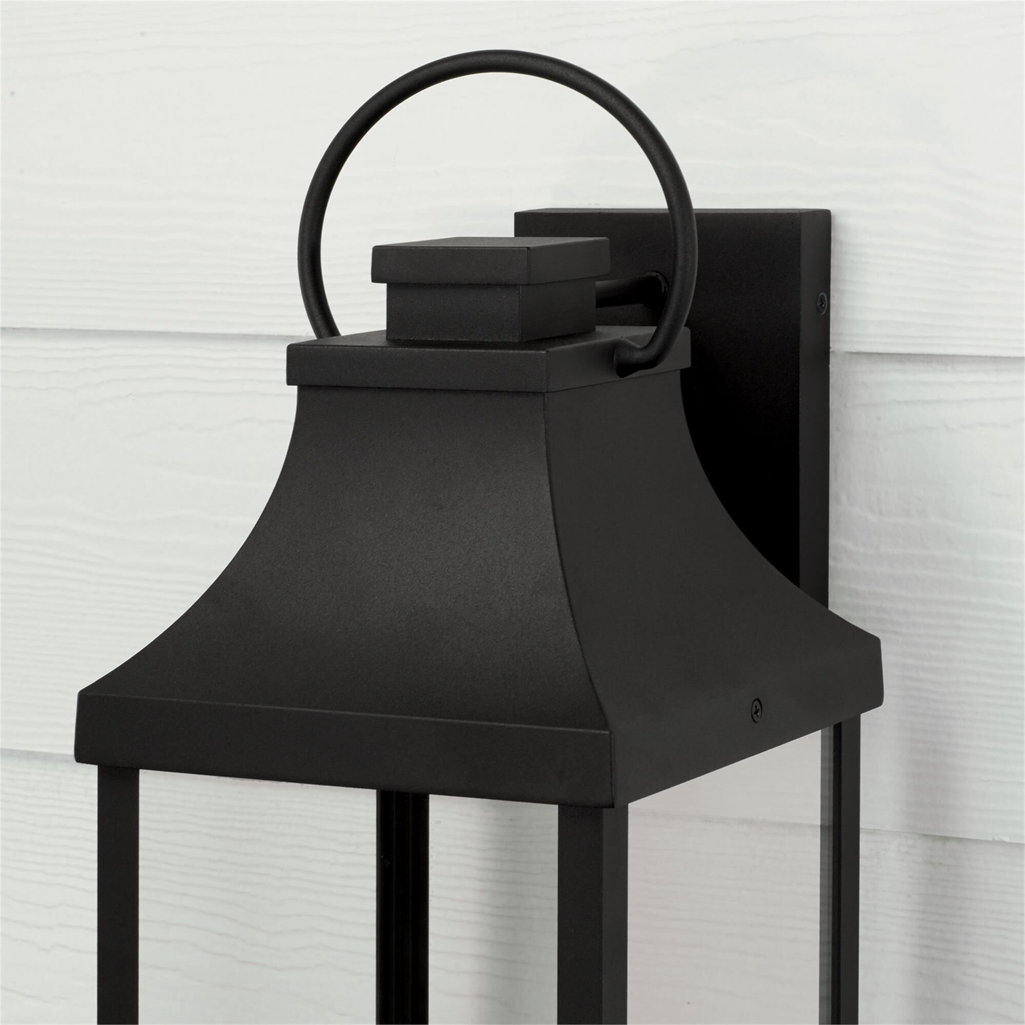 Shown in Black finish and Clear glass