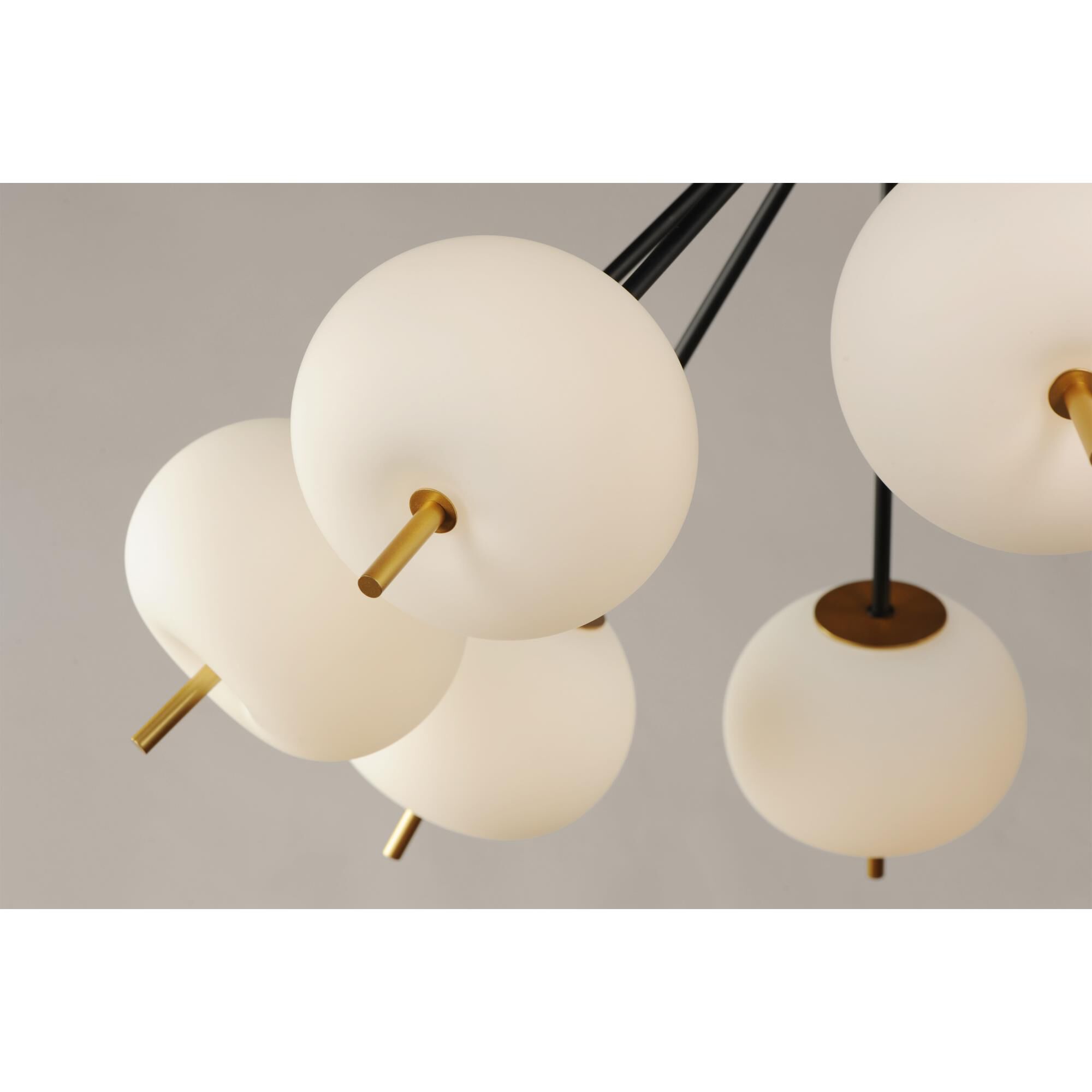 Shown in Black  -  Gold finish and Satin White glass