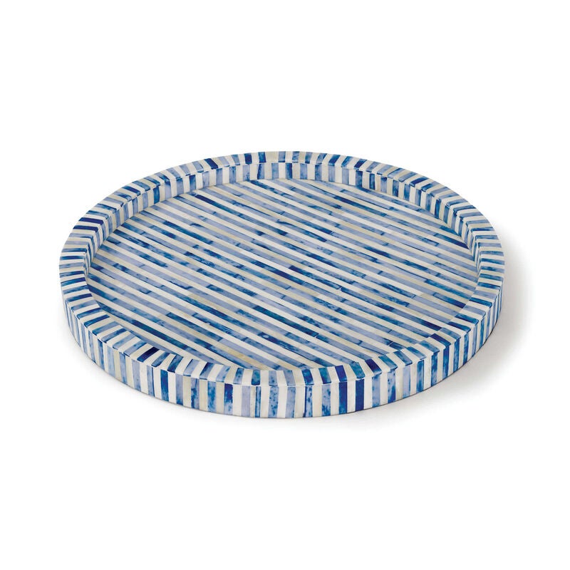 Bone and Indigo Tray by Regina Andrew
