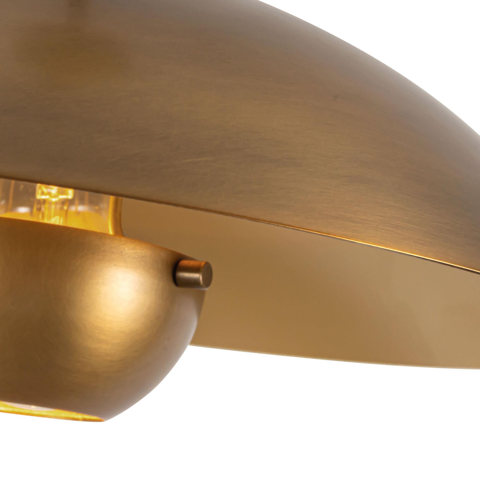 Shown in Vintage Brass finish and Steel shade