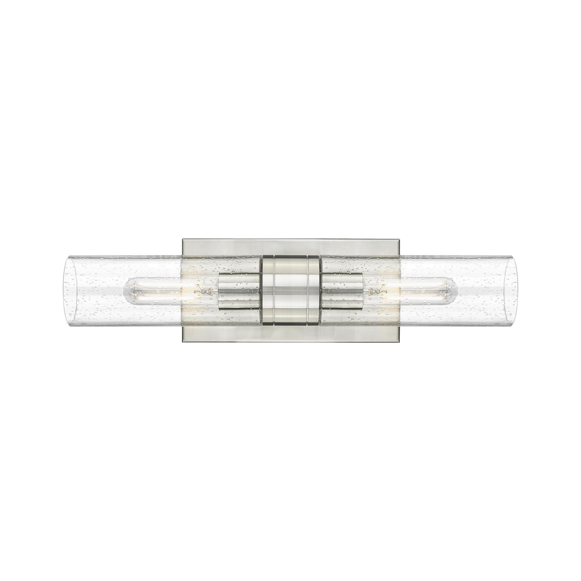 Shown in Satin Nickel finish and Seedy glass