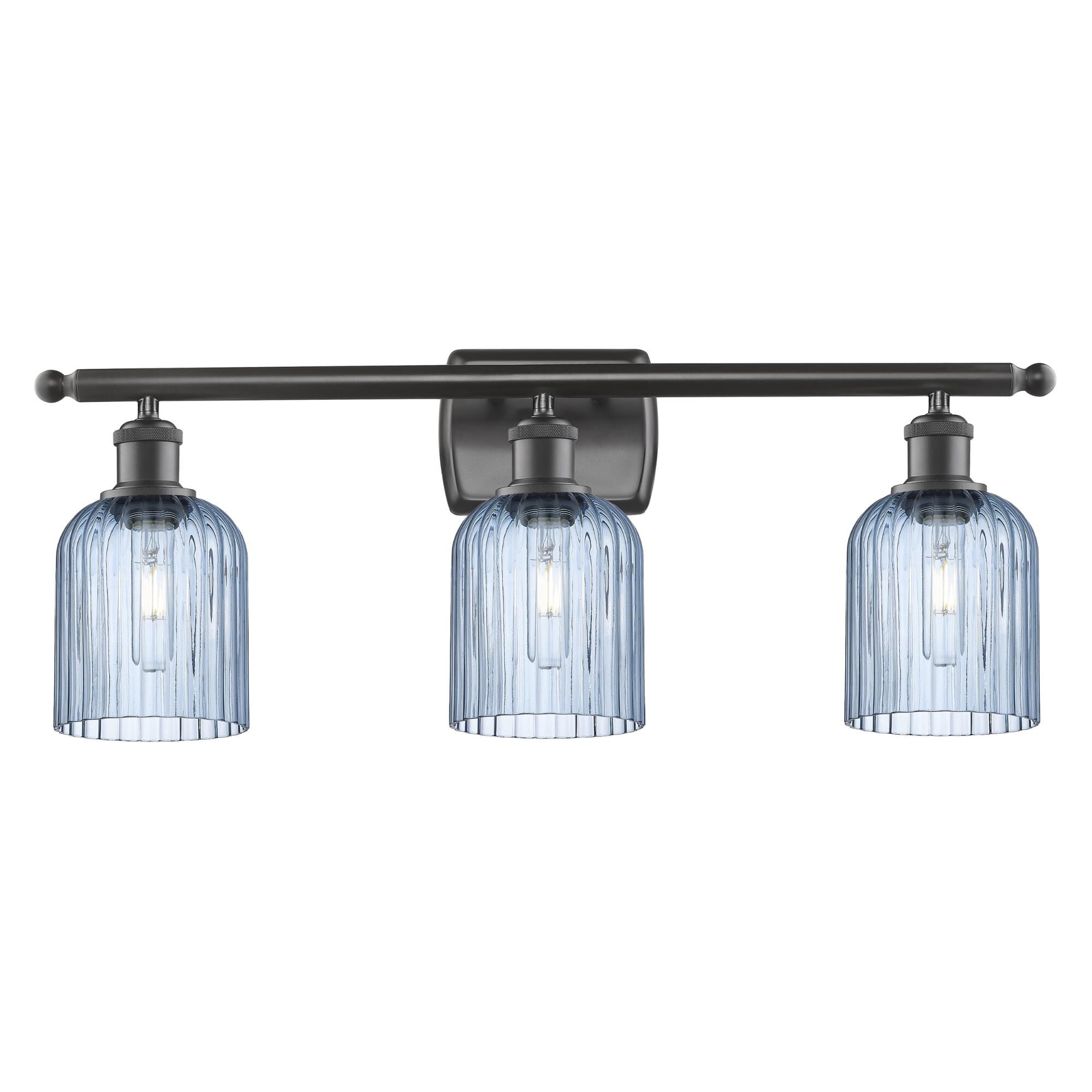 Shown in Oil Rubbed Bronze finish and Princess Blue shade