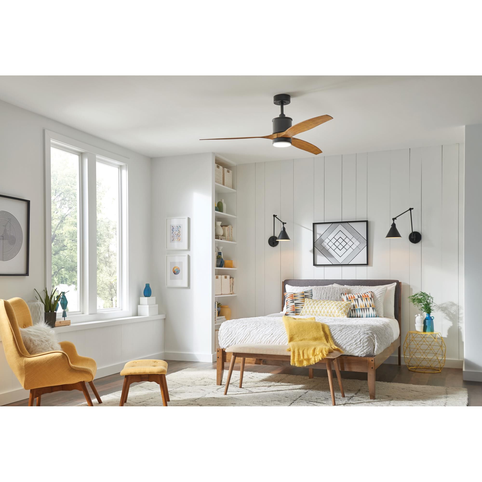 Hover Outdoor Rated 60 Inch Ceiling Fan with Light Kit by Hinkley Lighting