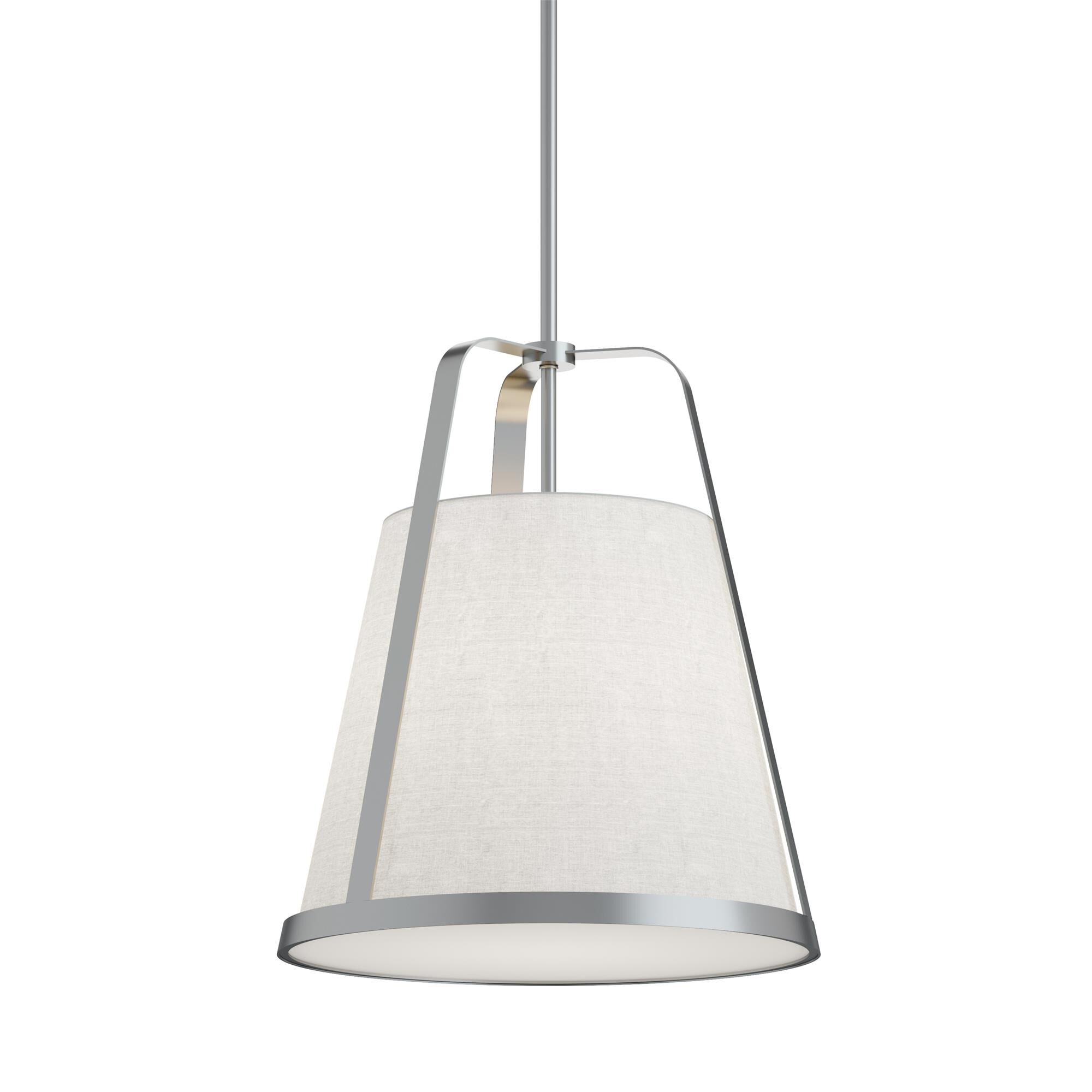 Shown in Satin Nickel finish and White glass