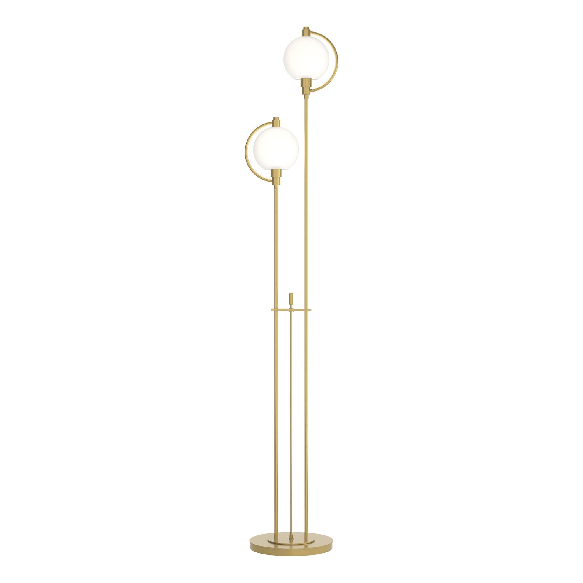 Shown in Modern Brass finish and Opal glass