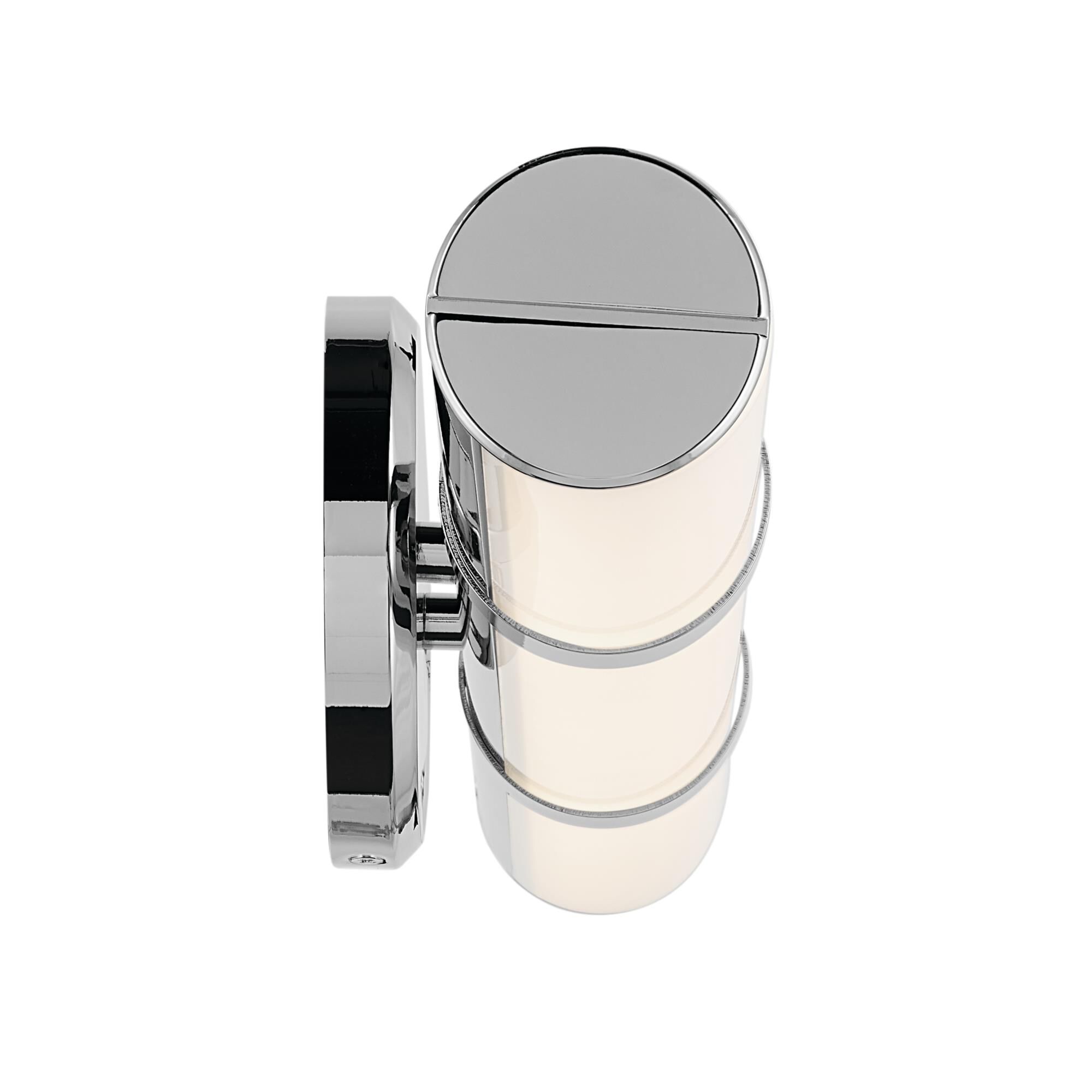 Shown in Chrome finish and Clear with Painted White Inside glass