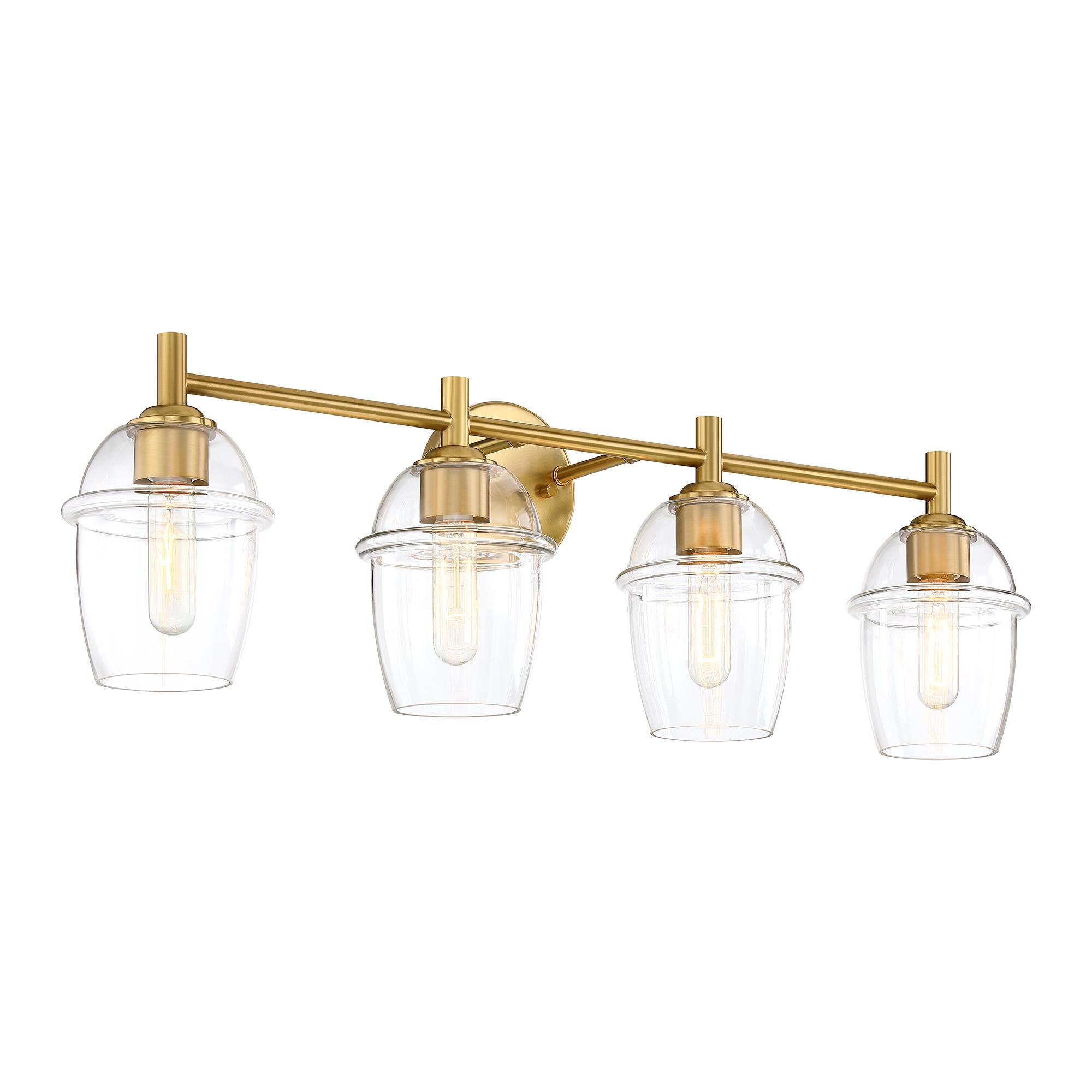 Shown in Brushed Gold finish and Clear glass