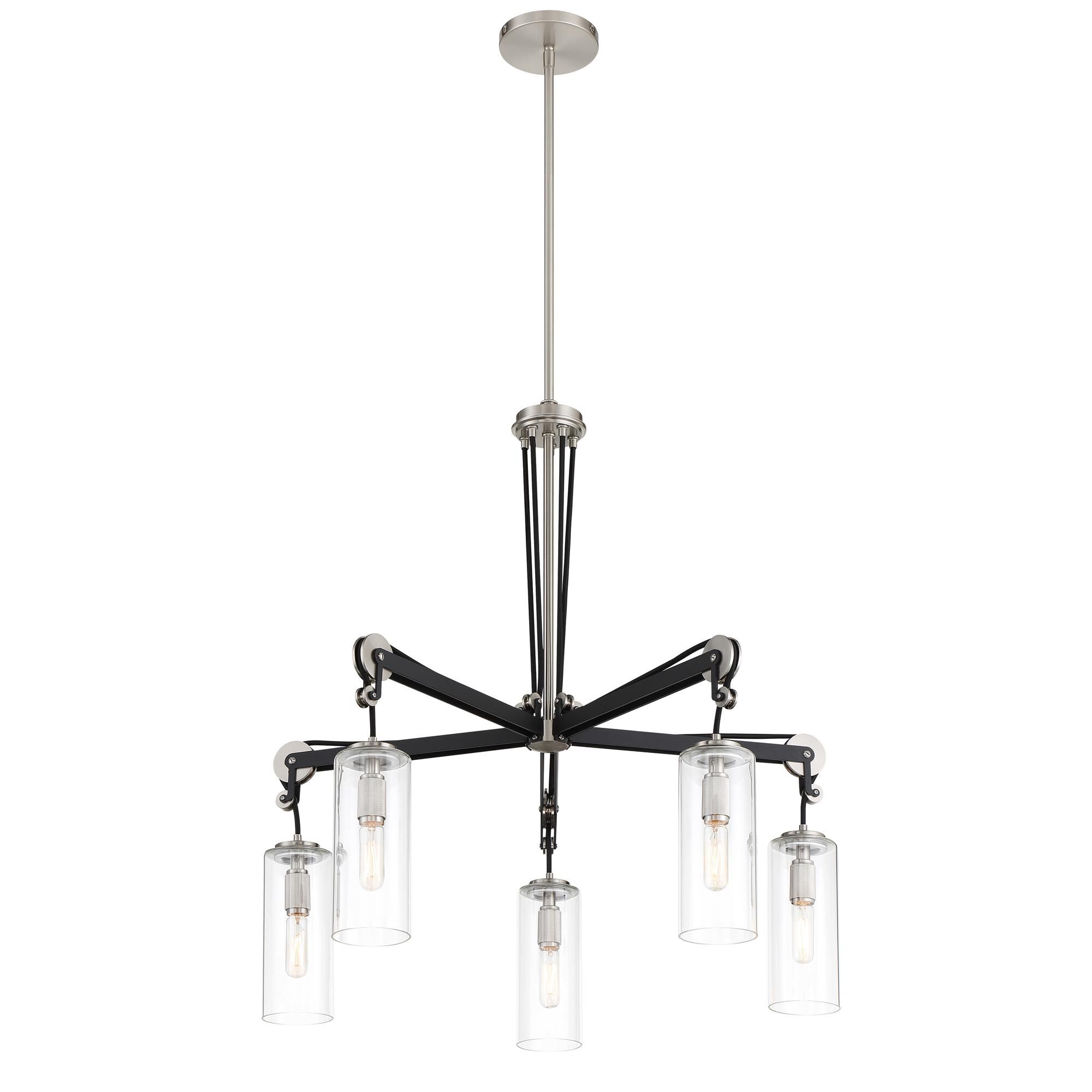Shown in Coal with Brushed Nickel finish and Clear glass