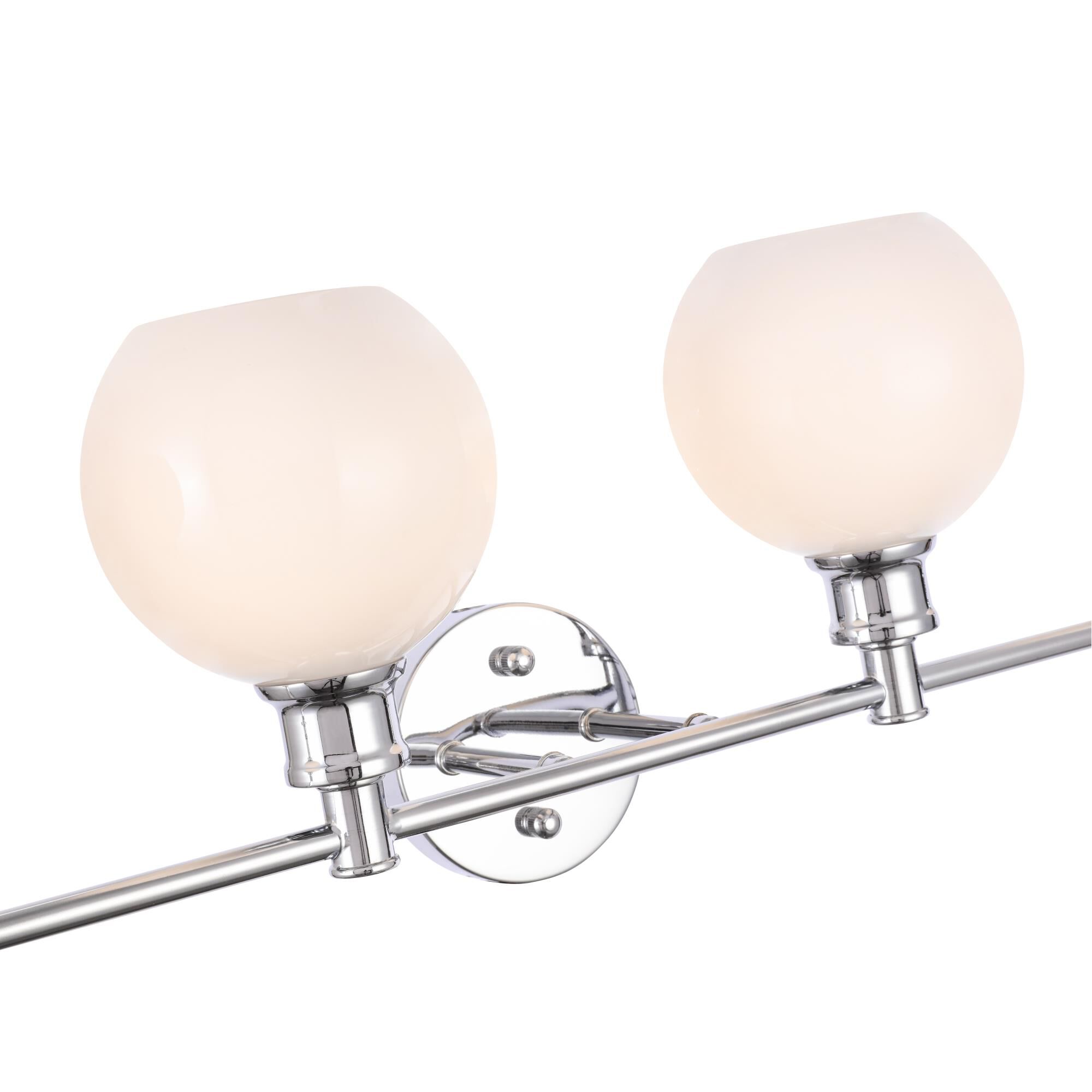 Shown in Chrome finish and Frosted White  glass